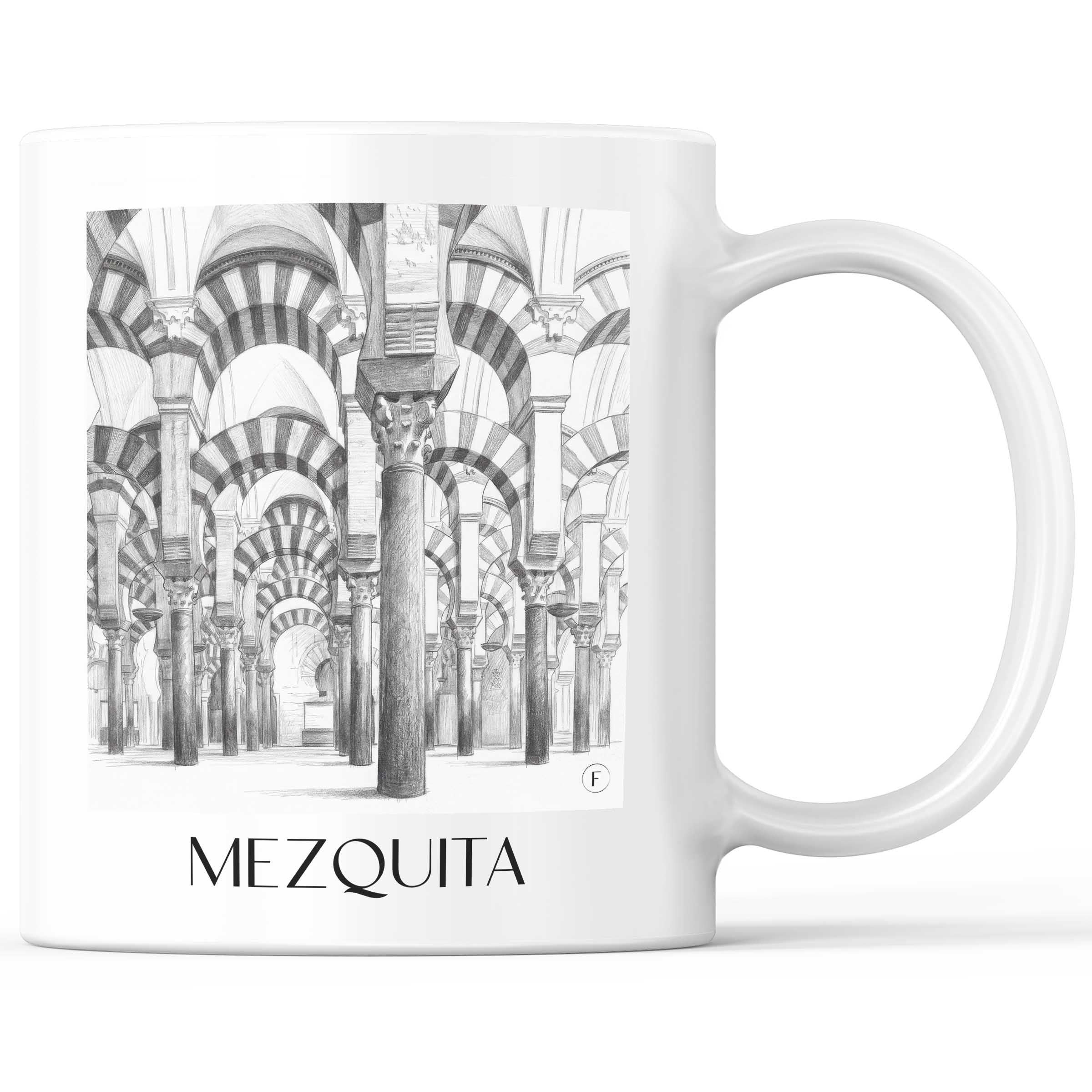 Mezquita Kaffeebecher - Córdoba - Spanien Becher - Kaffeetasse im Zeichnung Stil