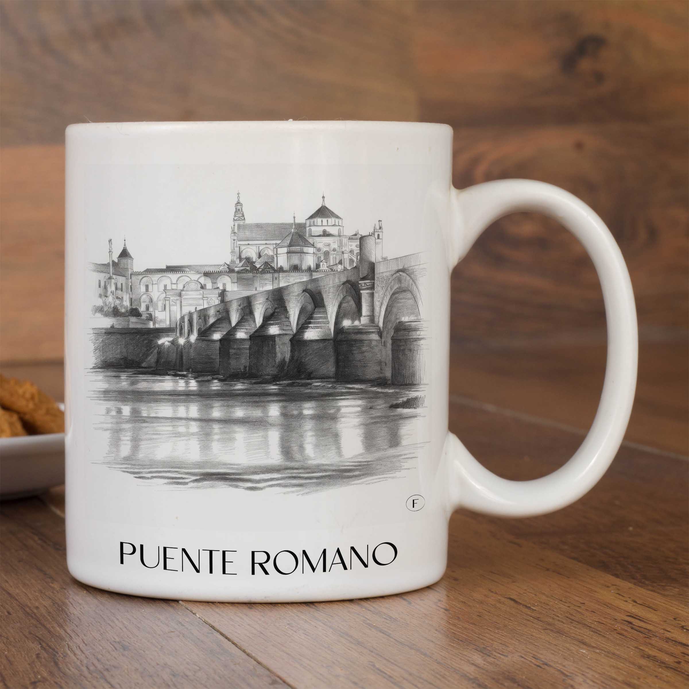 puente-romano-córdoba-spanien-kaffeebecher-bleistift-zeichnung-drawing