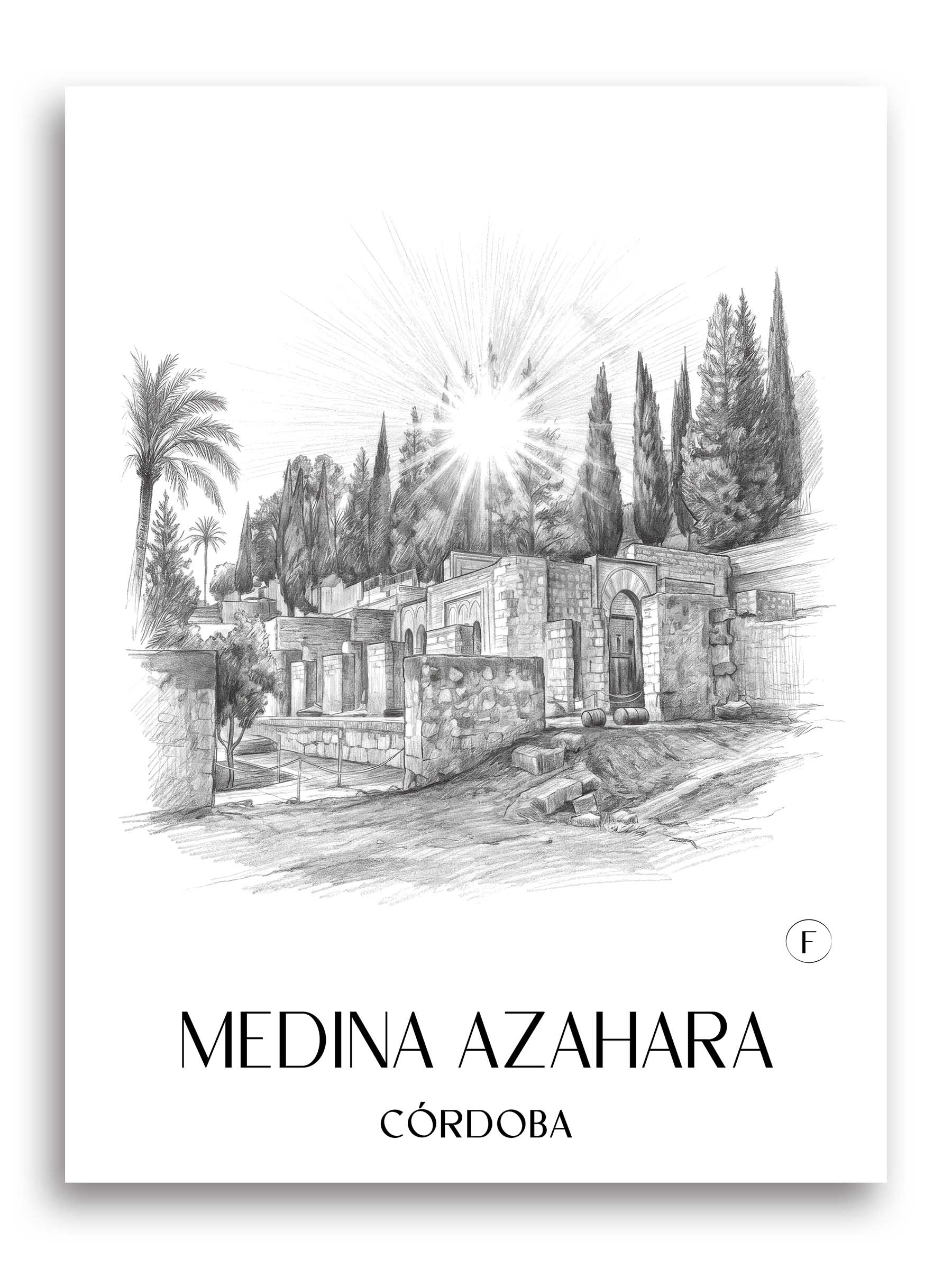 Medina Azahara Poster - Córdoba - Spanien Kunstdruck - Zeichnung von A4 bis A1