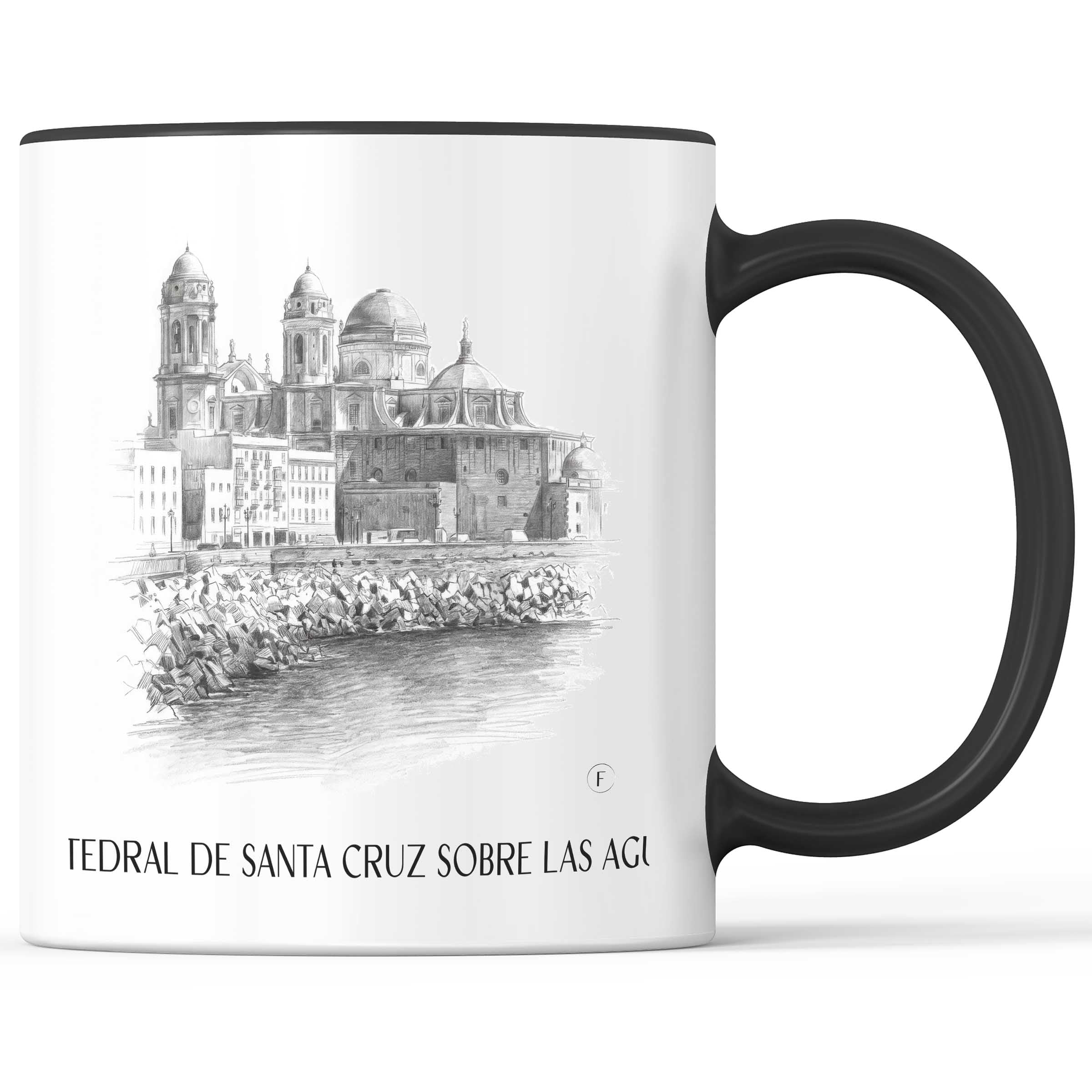 catedral-de-santa-cruz-sobre-las-aguas-cádiz-spanien-kaffeebecher-bleistift-zeichnung-drawing