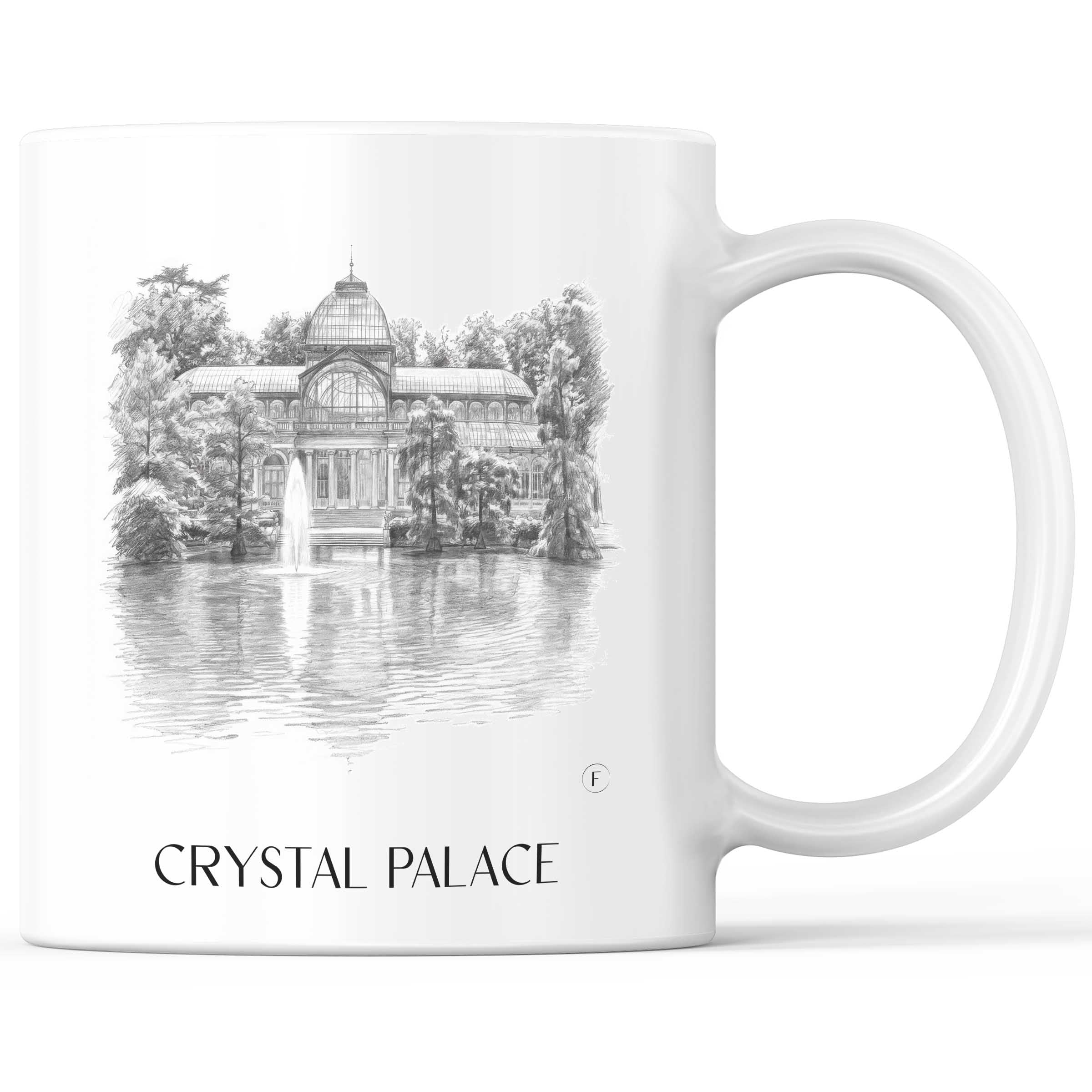 Palacio de Cristal Kaffeebecher - Madrid - Spanien Becher - Kaffeetasse im Zeichnung Stil