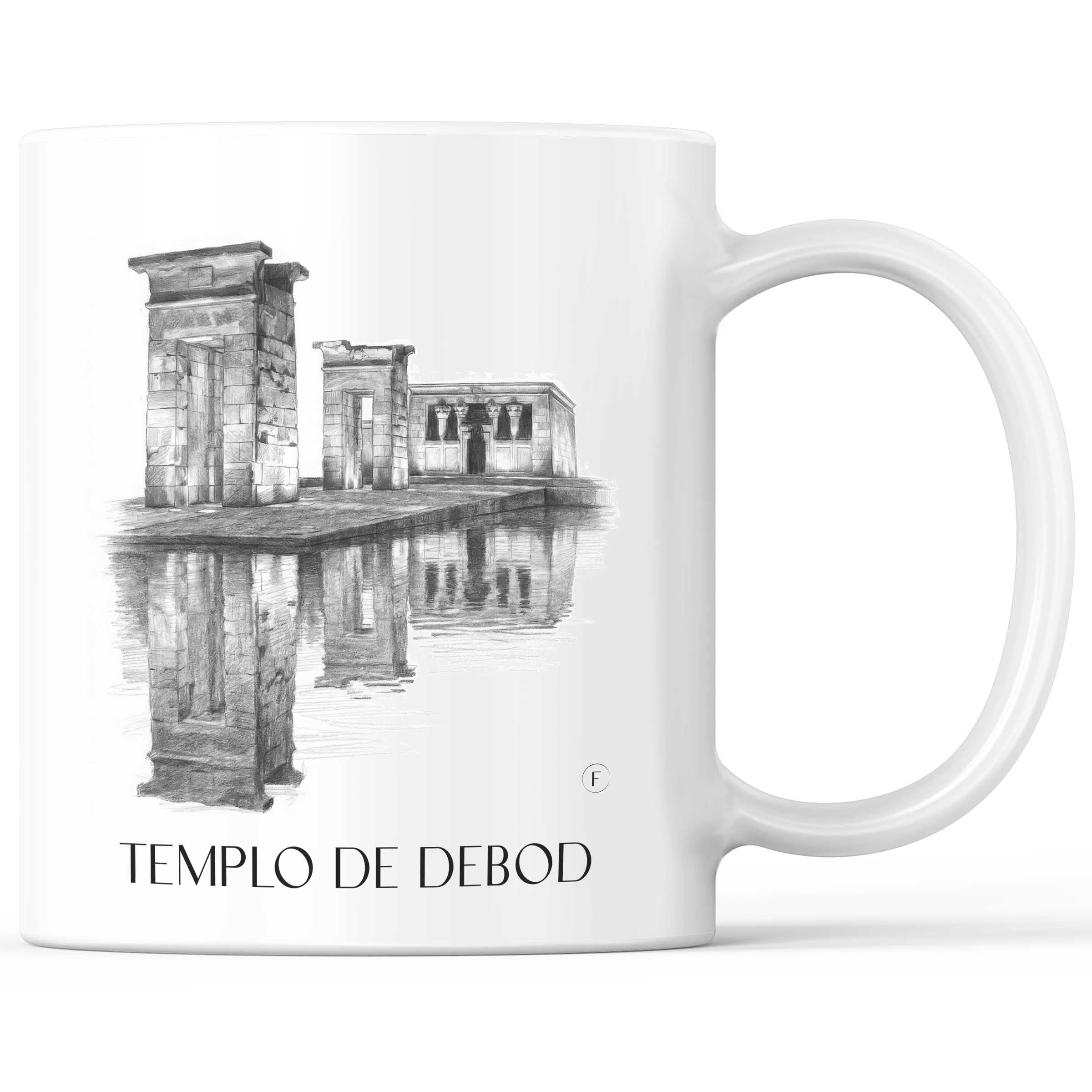 Templo de Debod Kaffeebecher - Madrid - Spanien Becher - Kaffeetasse im Zeichnung Stil