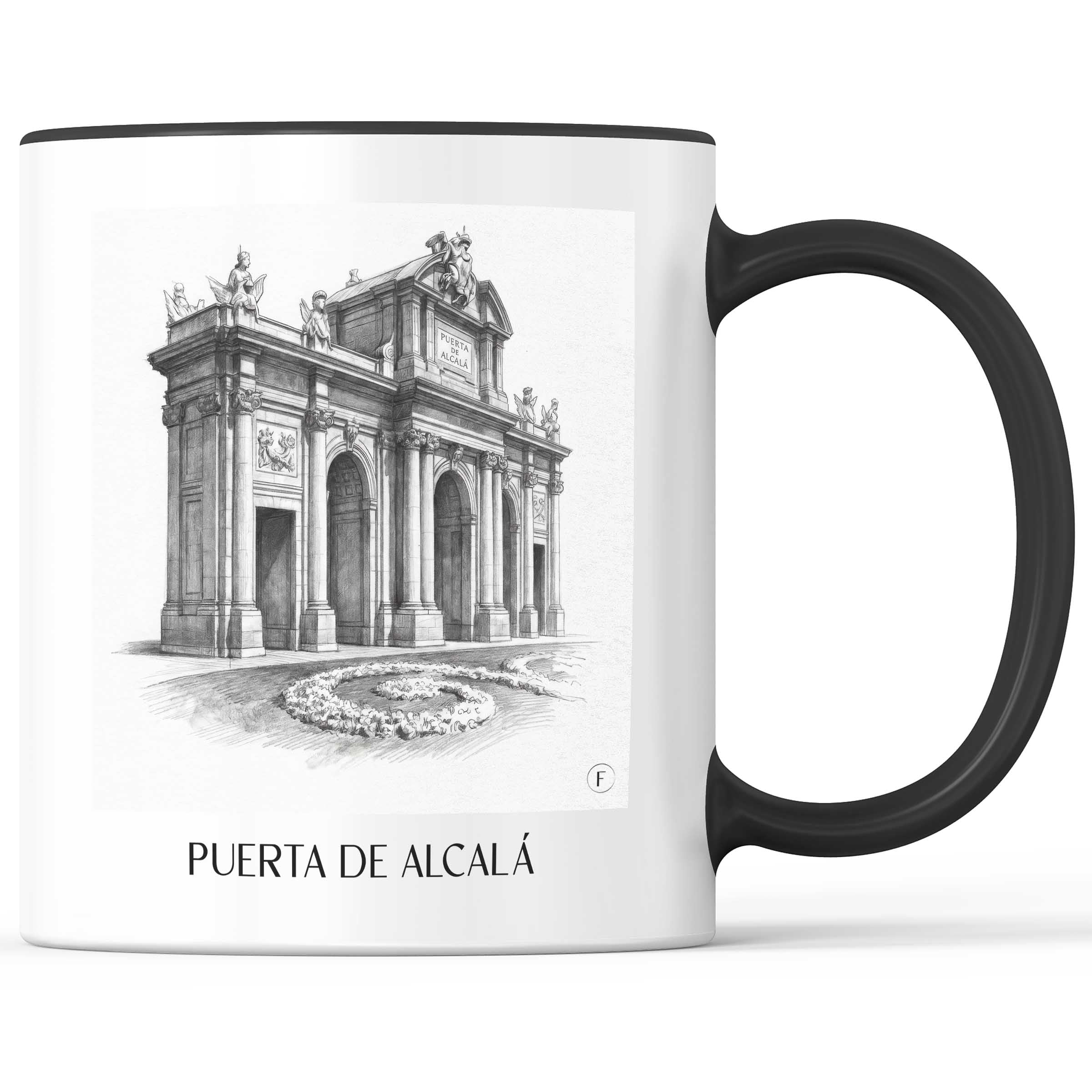 Puerta de Alcalá Kaffeebecher - Madrid - Spanien Becher - Kaffeetasse im Zeichnung Stil
