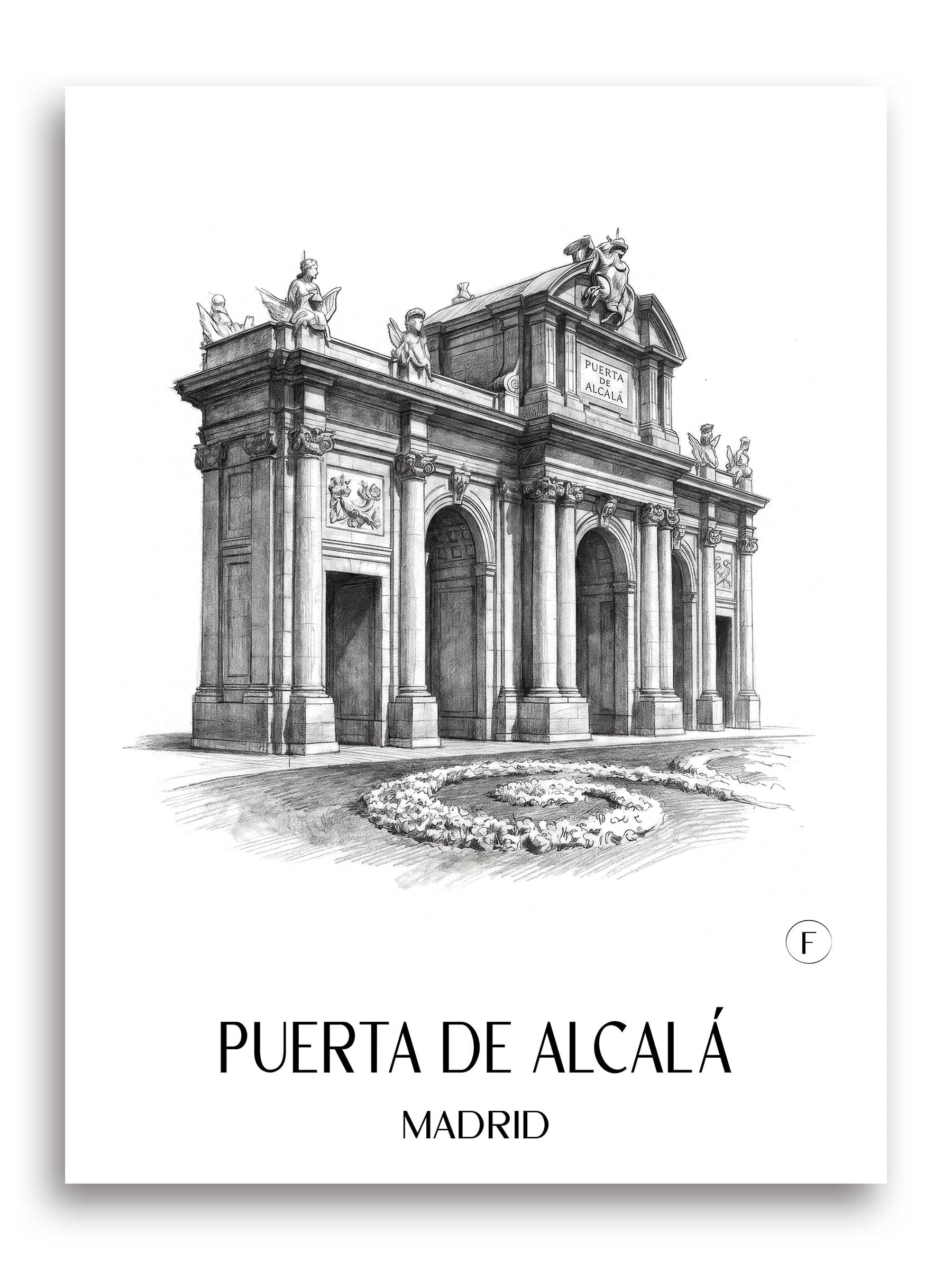Puerta de Alcalá Poster - Madrid - Spanien Kunstdruck - Zeichnung von A4 bis A1