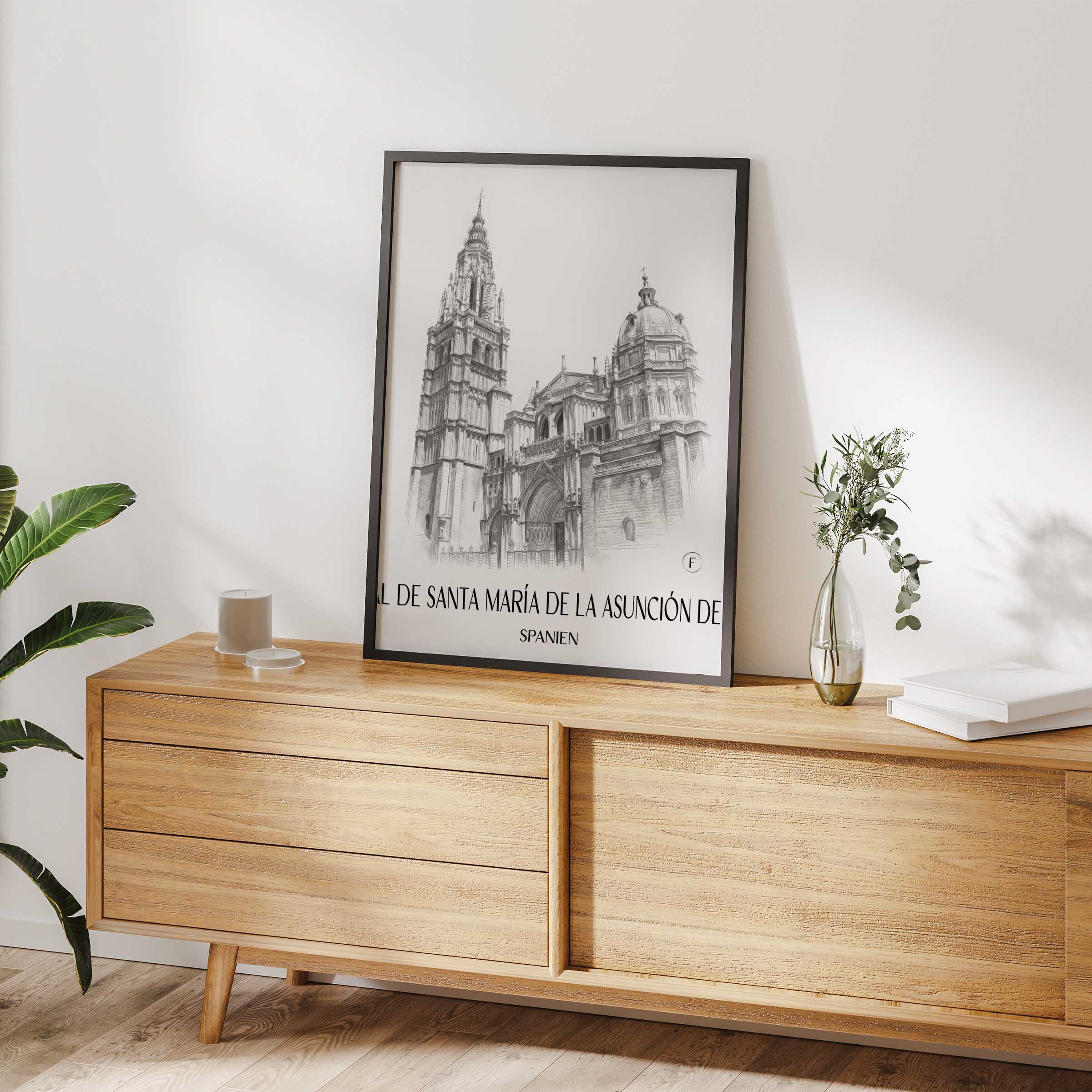 catedral-de-santa-maría-toledo-spanien-poster-bleistift-zeichnung-drawing