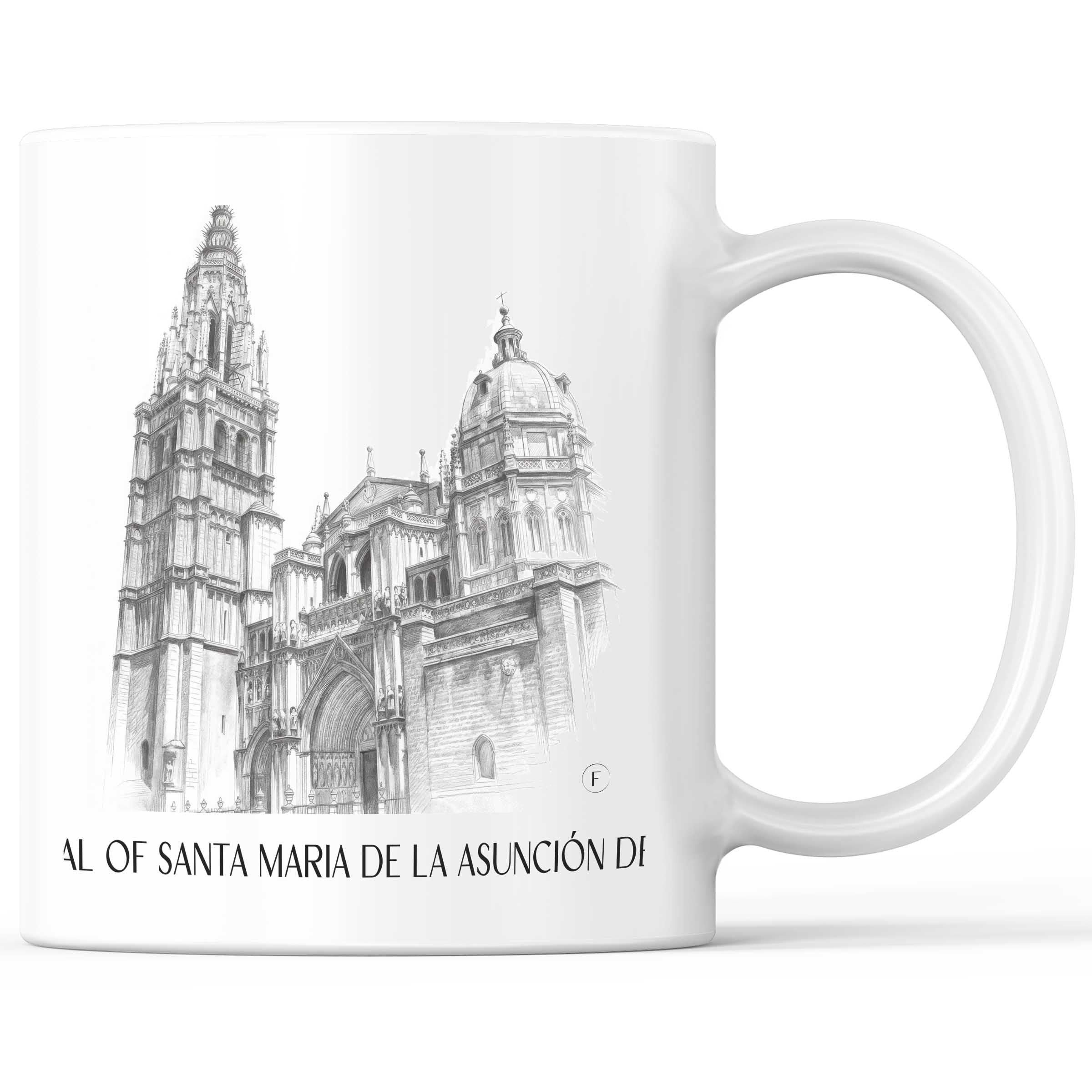 Catedral de Santa María Kaffeebecher - Toledo - Spanien Becher - Kaffeetasse im Zeichnung Stil