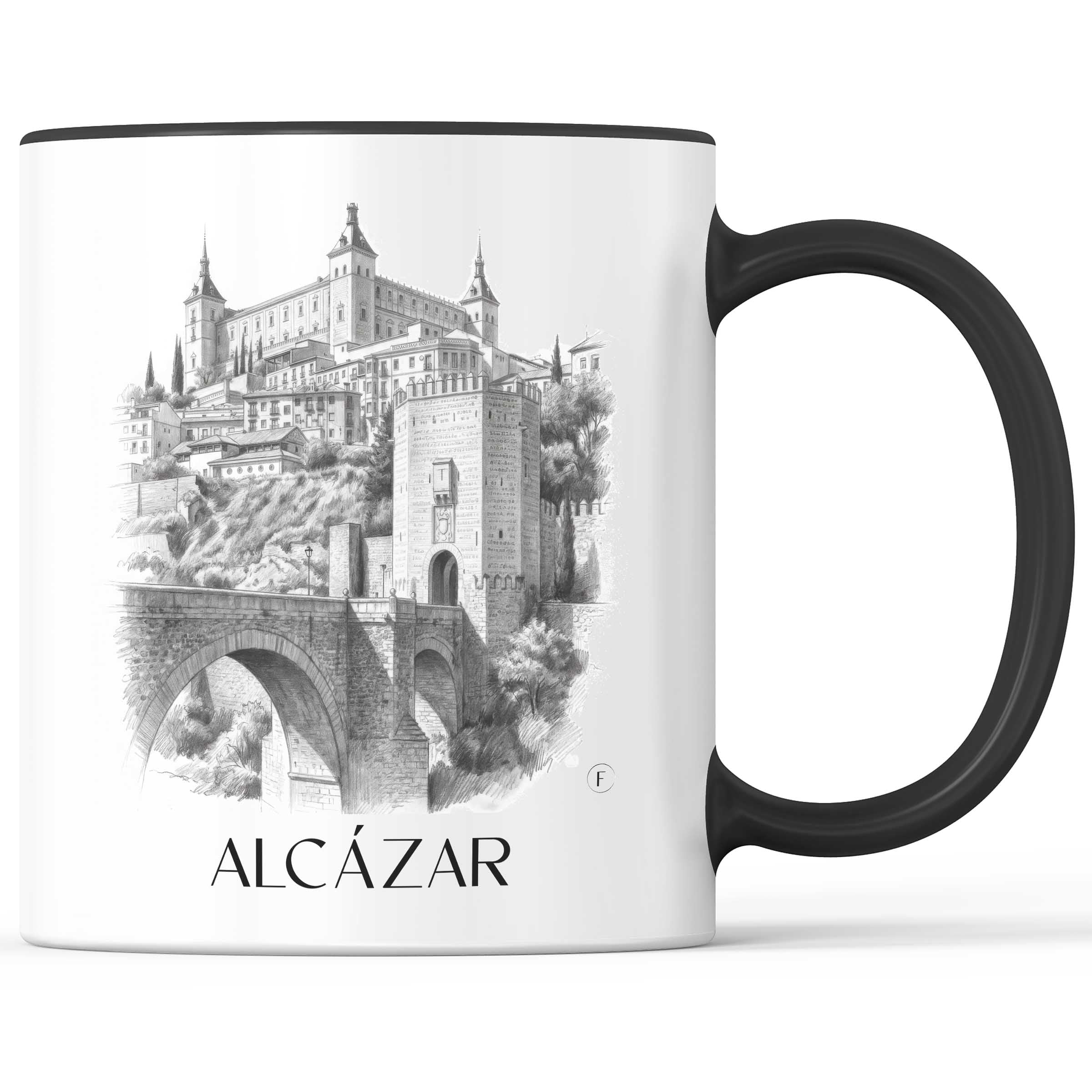 Alcázar Kaffeebecher - Toledo - Spanien Becher - Kaffeetasse im Zeichnung Stil