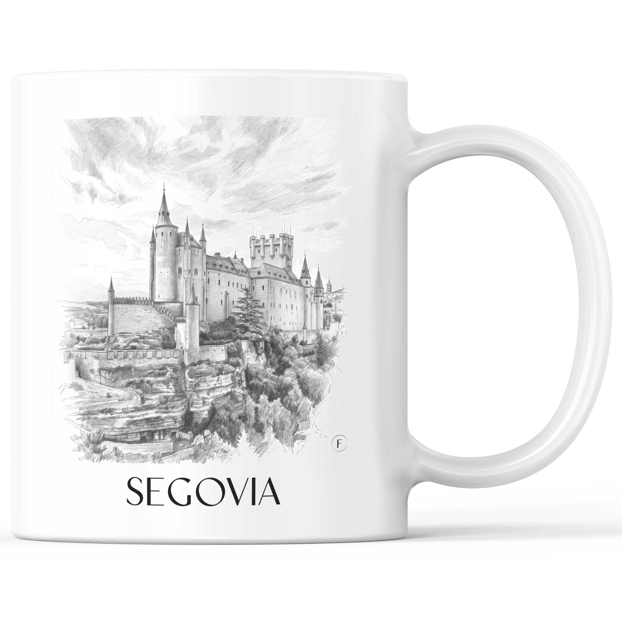 Segovia Kaffeebecher - Spanien - Spanien Becher - Kaffeetasse im Zeichnung Stil