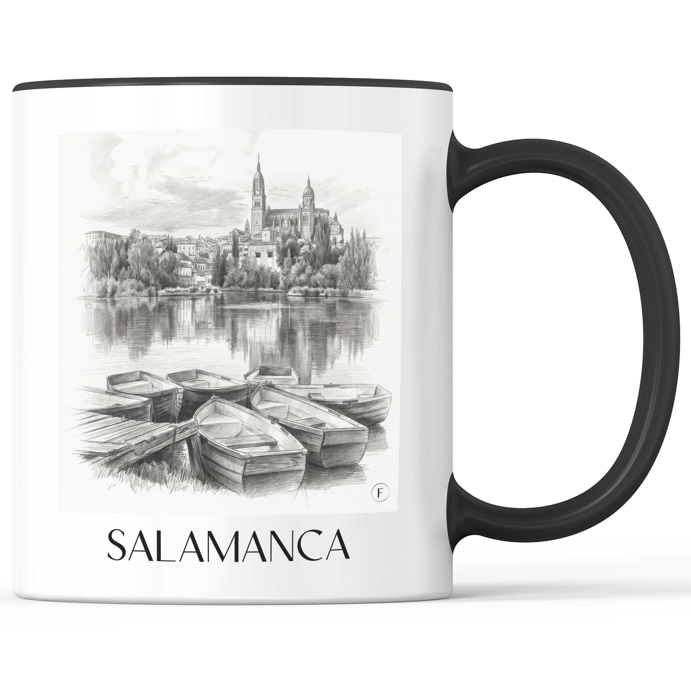 Salamanca Kaffeebecher - Spanien - Spanien Becher - Kaffeetasse im Zeichnung Stil