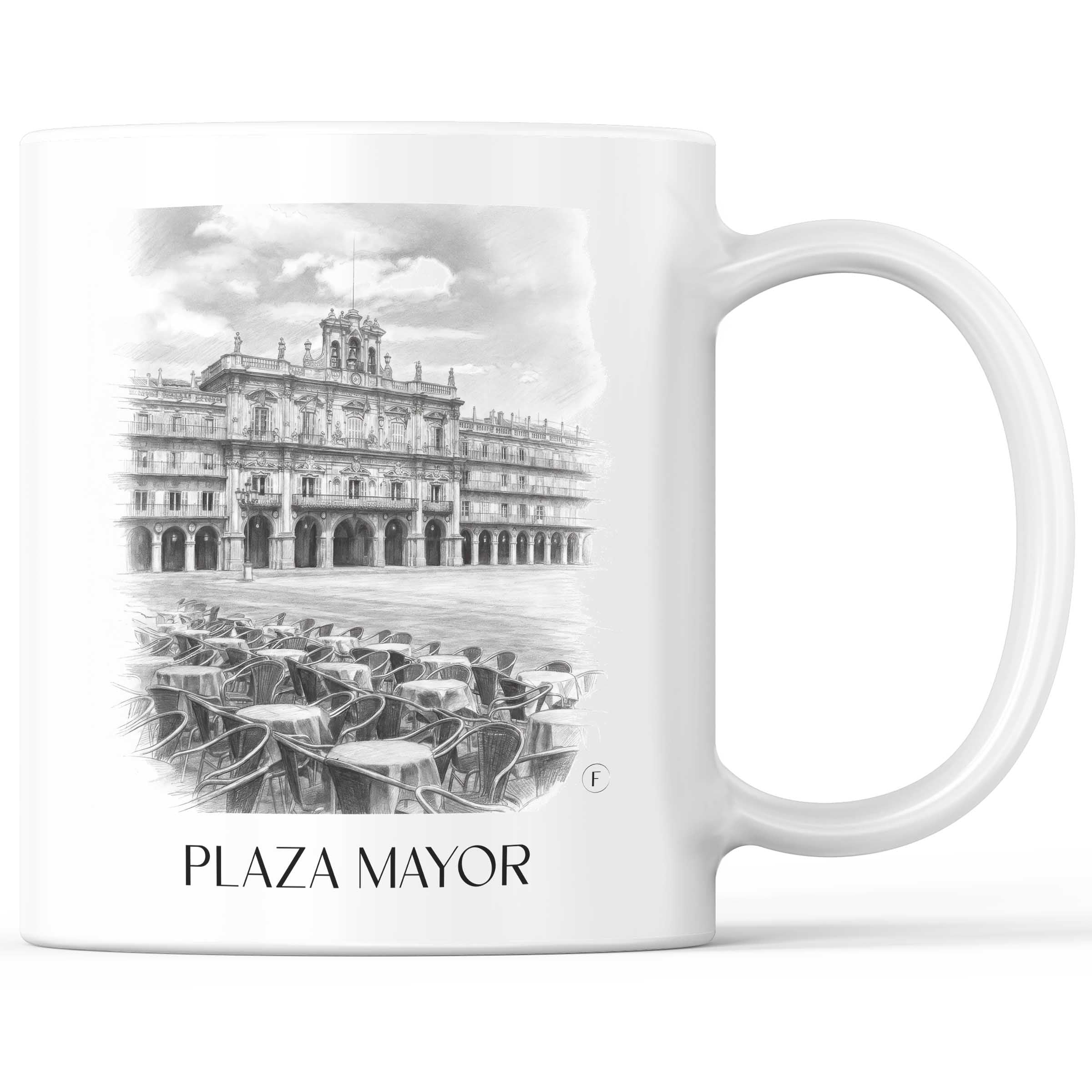 Plaza Mayor Kaffeebecher - Salamanca - Spanien Becher - Kaffeetasse im Zeichnung Stil