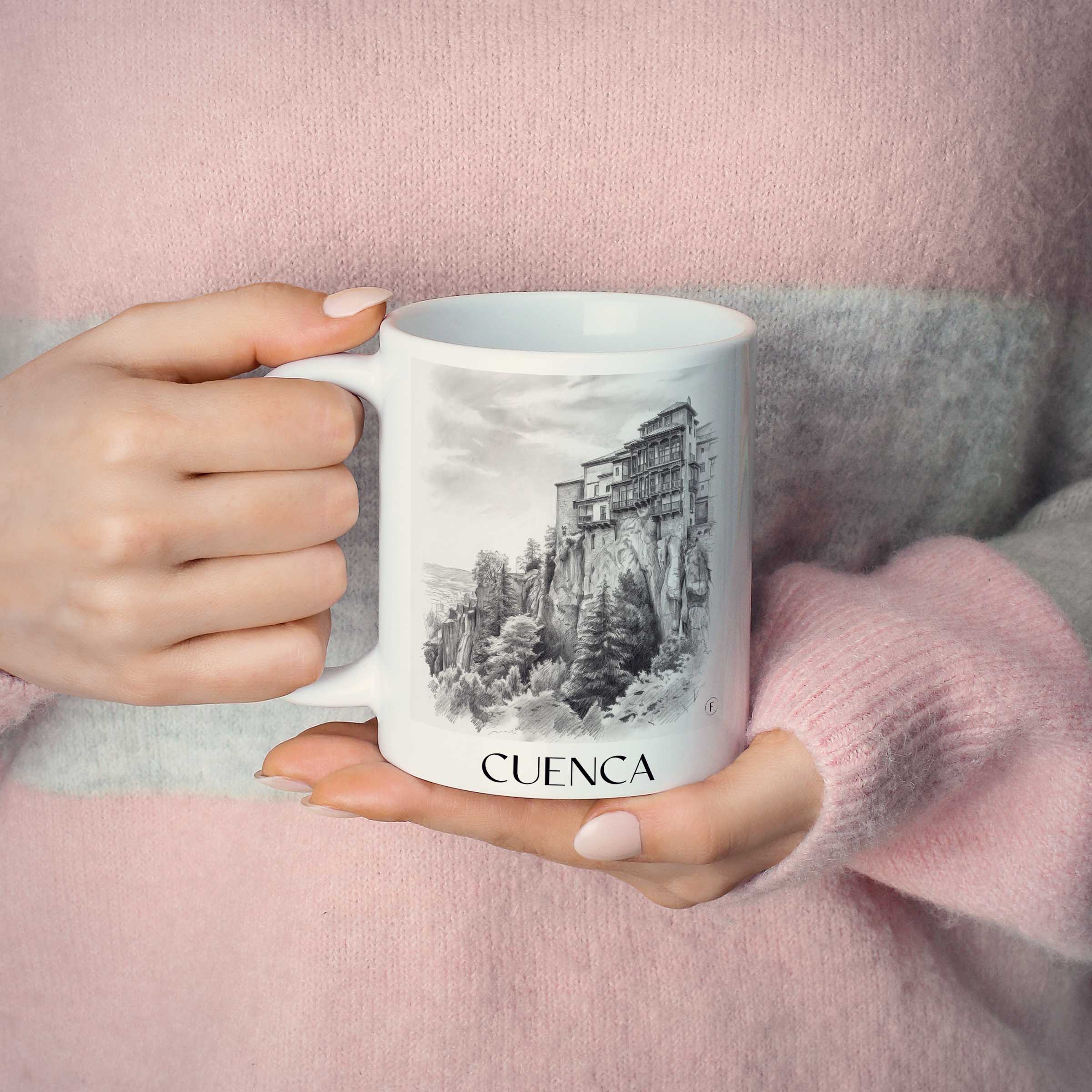 cuenca-spanien-spanien-kaffeebecher-bleistift-zeichnung-drawing