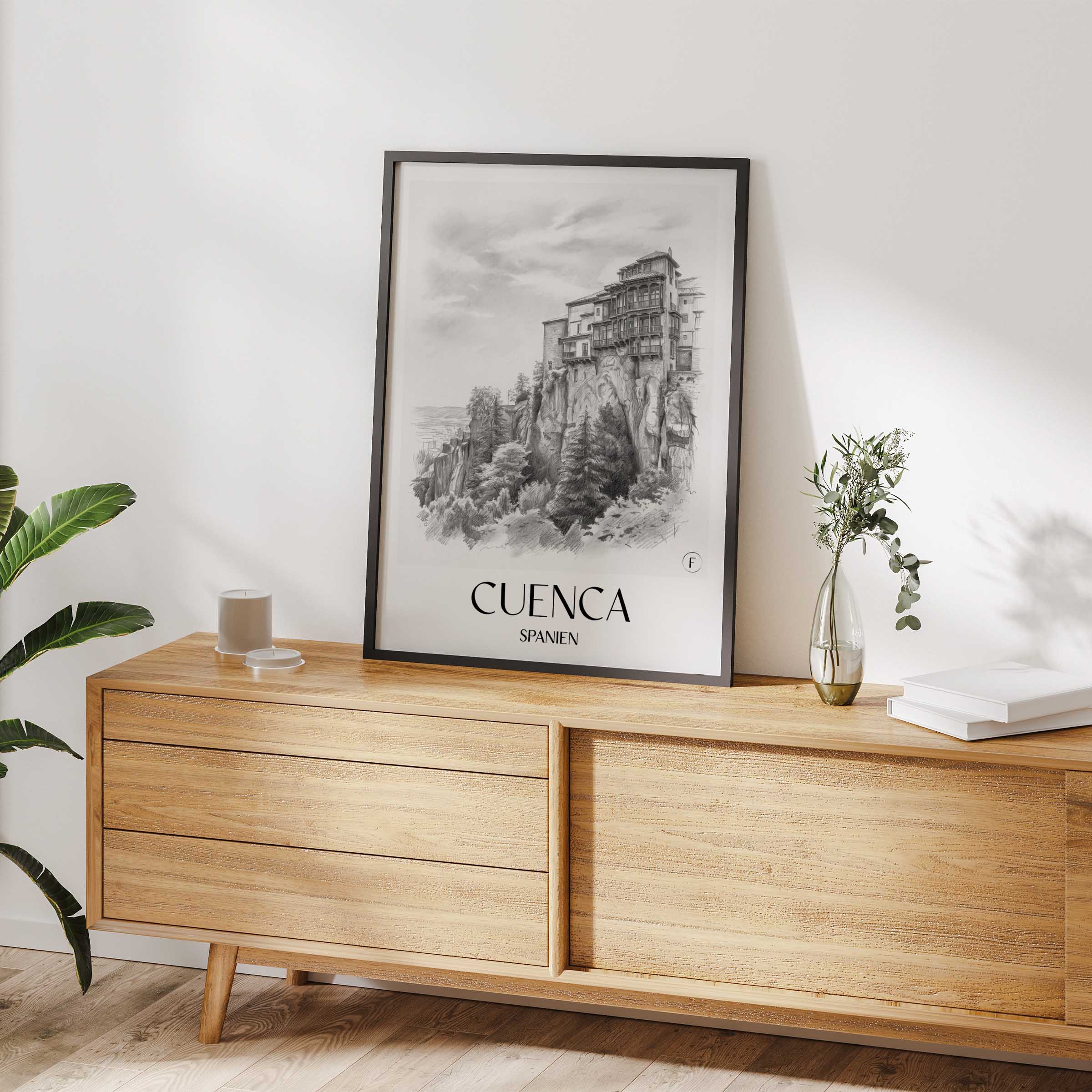 cuenca-spanien-spanien-poster-bleistift-zeichnung-drawing