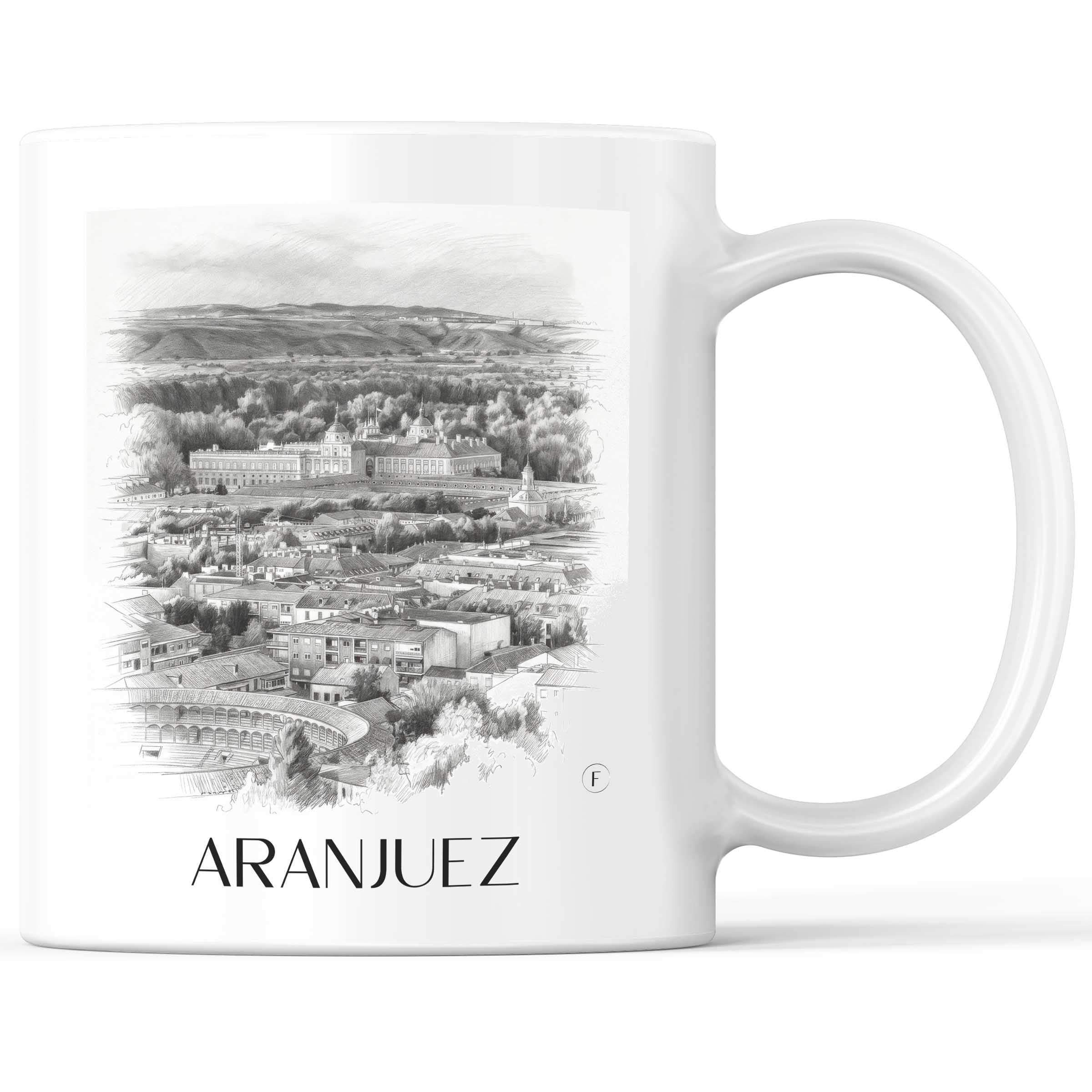 Aranjuez Kaffeebecher - Spanien - Spanien Becher - Kaffeetasse im Zeichnung Stil
