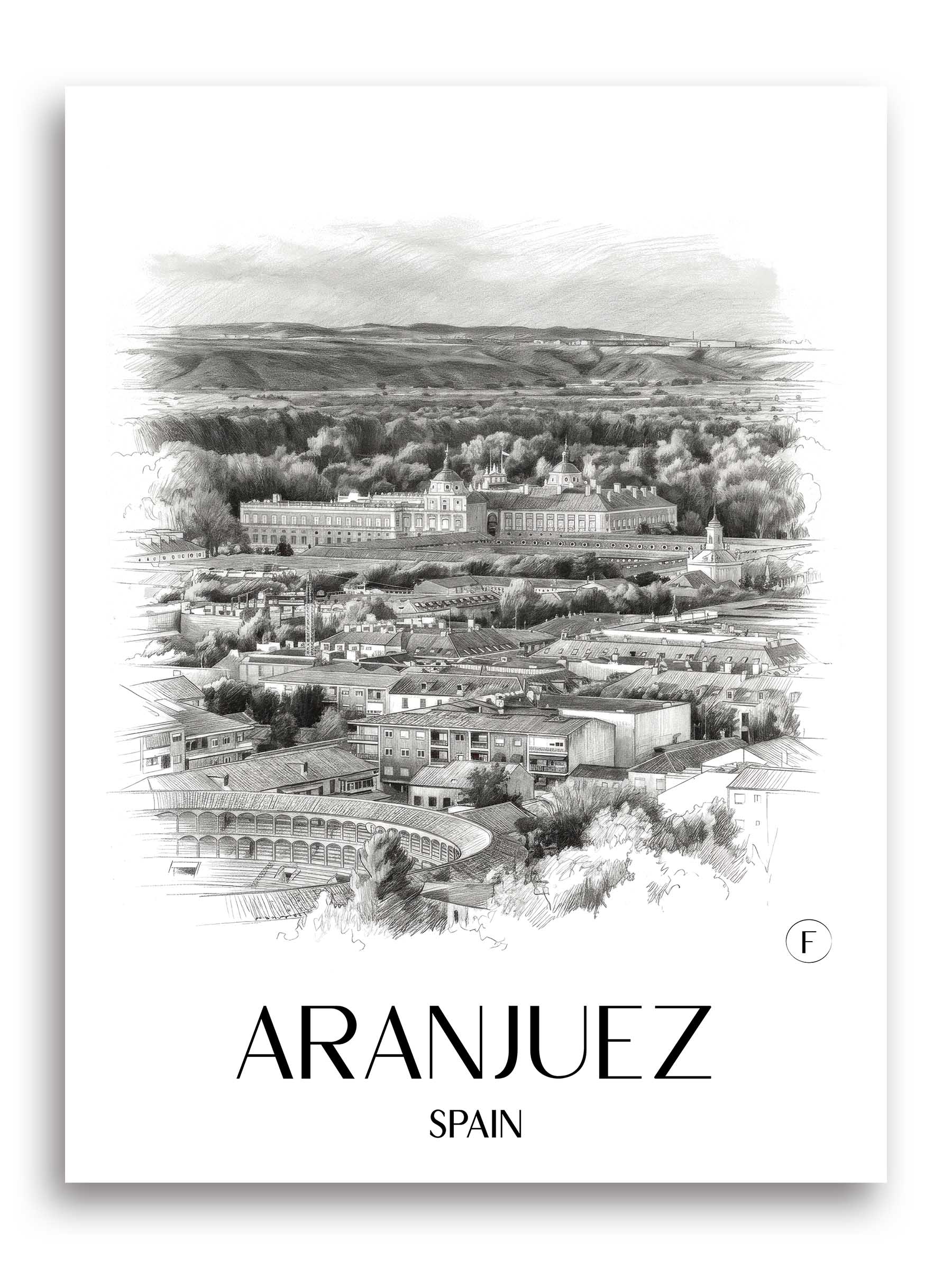 Aranjuez Poster - Spanien - Spanien Kunstdruck - Zeichnung von A4 bis A1
