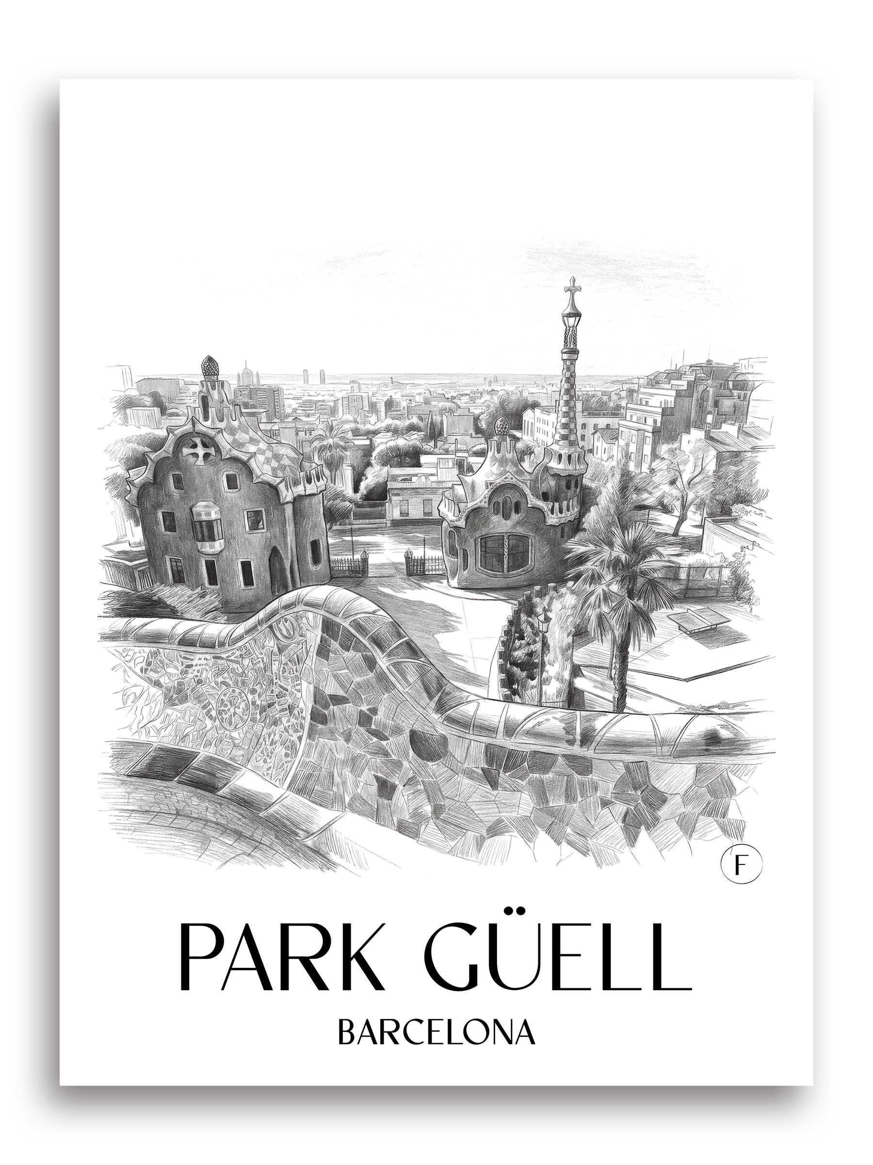 park-güell-barcelona-spanien-poster-bleistift-zeichnung-drawing