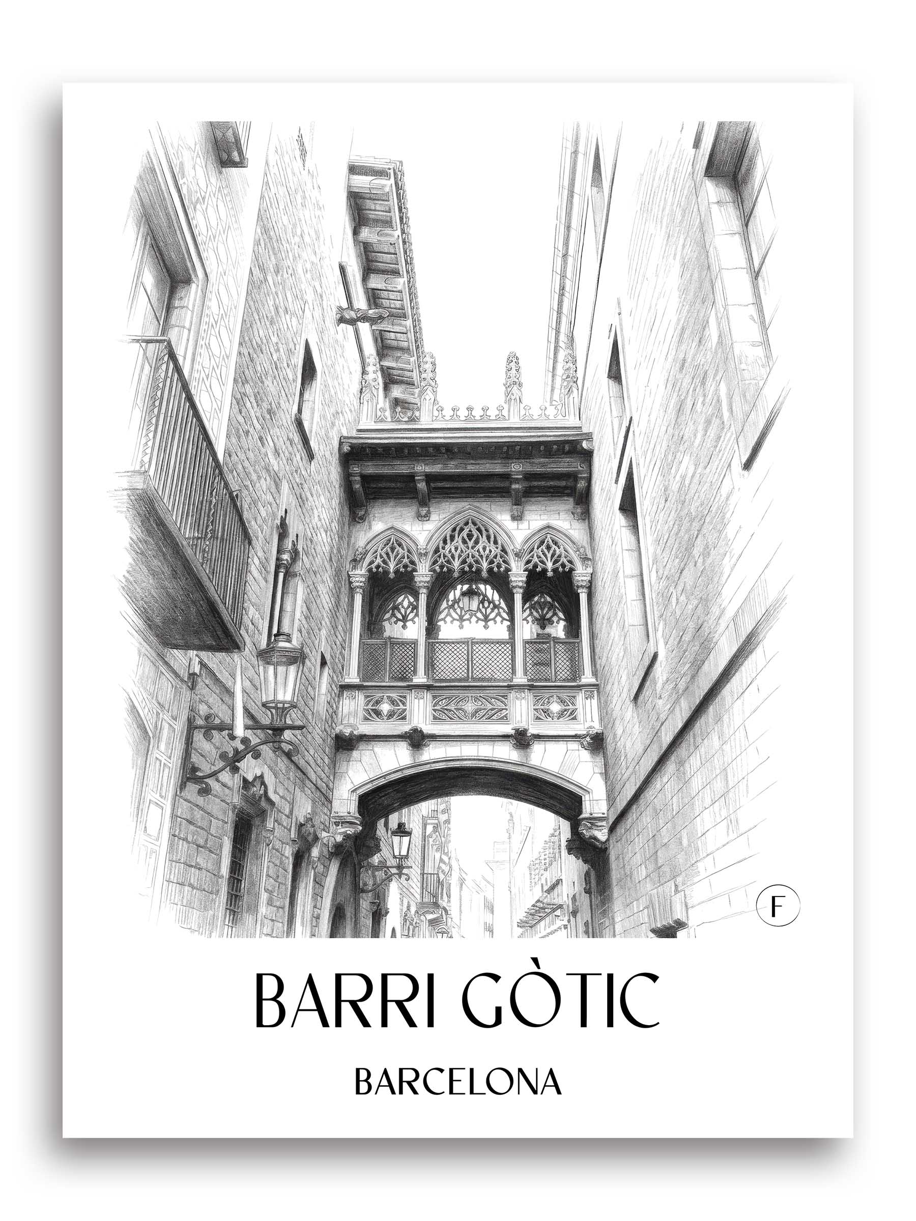 barri-gòtic-barcelona-spanien-poster-bleistift-zeichnung-drawing