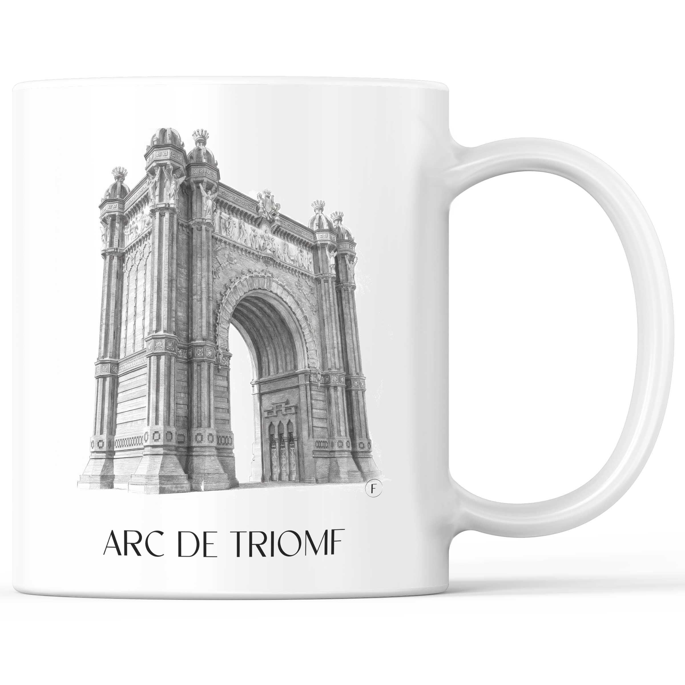 Arc de Triomf Kaffeebecher - Barcelona - Spanien Becher - Kaffeetasse im Zeichnung Stil