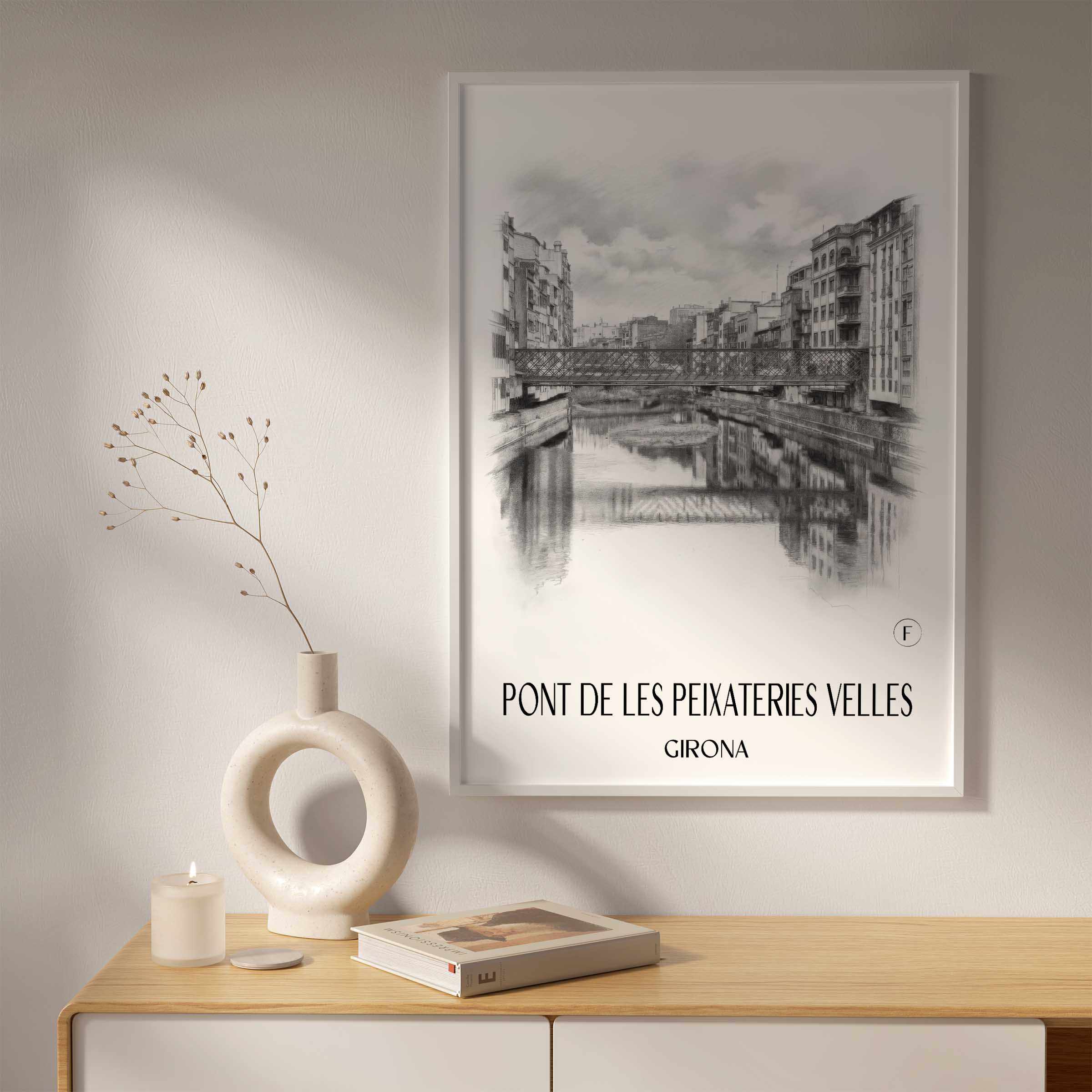 pont-de-les-peixateries-velles-girona-spanien-poster-bleistift-zeichnung-drawing