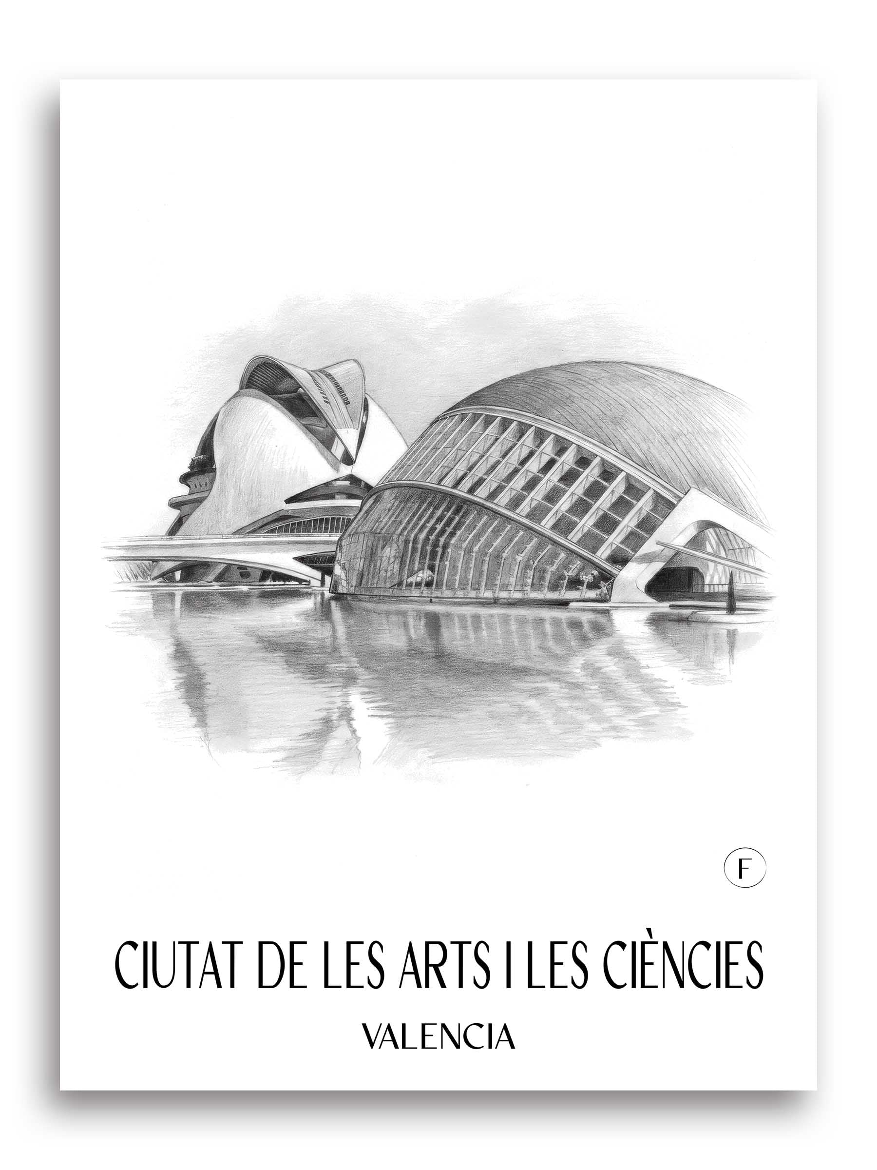 ciutat-de-les-arts-i-les-ciències-valencia-spanien-poster-bleistift-zeichnung-drawing