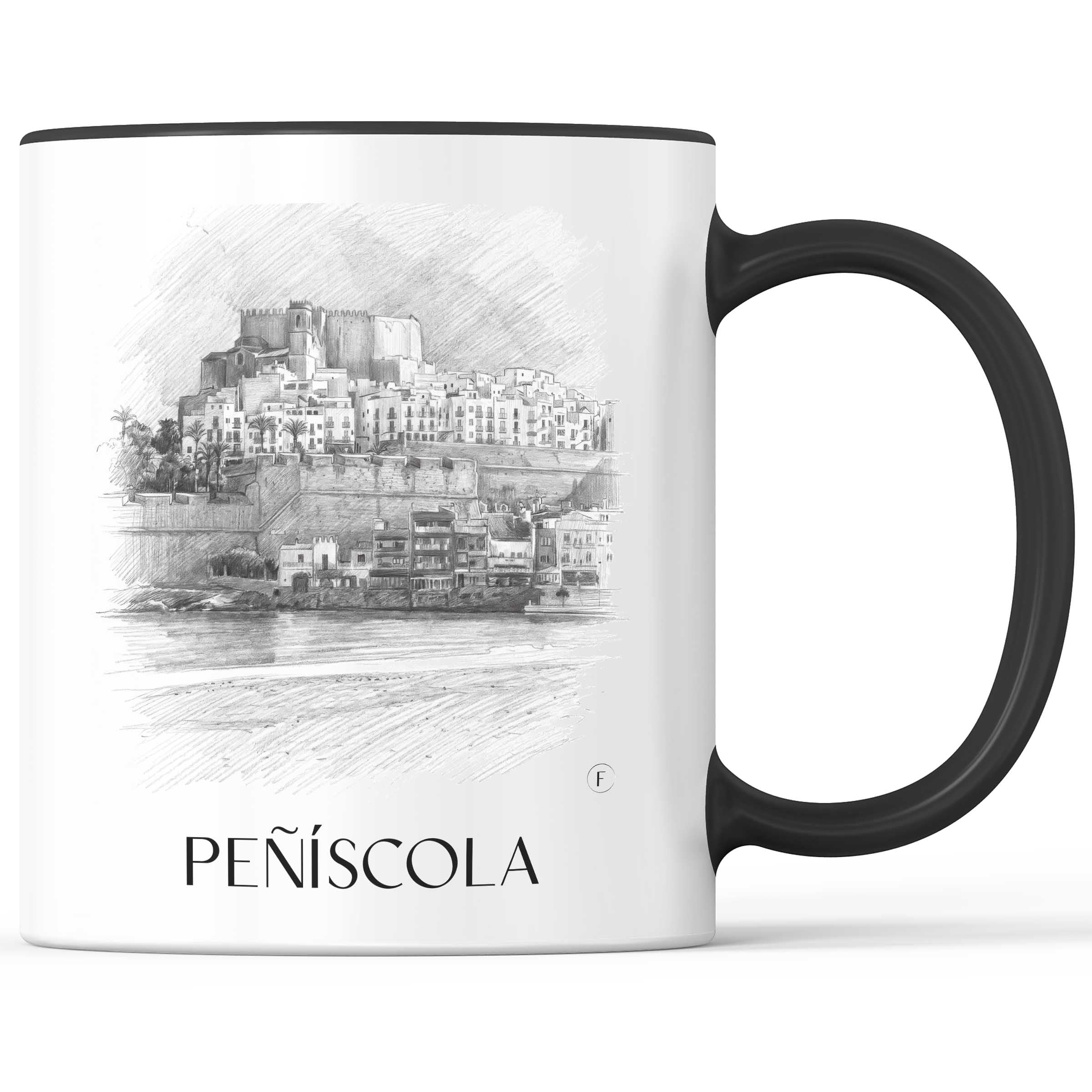 Peñíscola Kaffeebecher - Spanien - Spanien Becher - Kaffeetasse im Zeichnung Stil