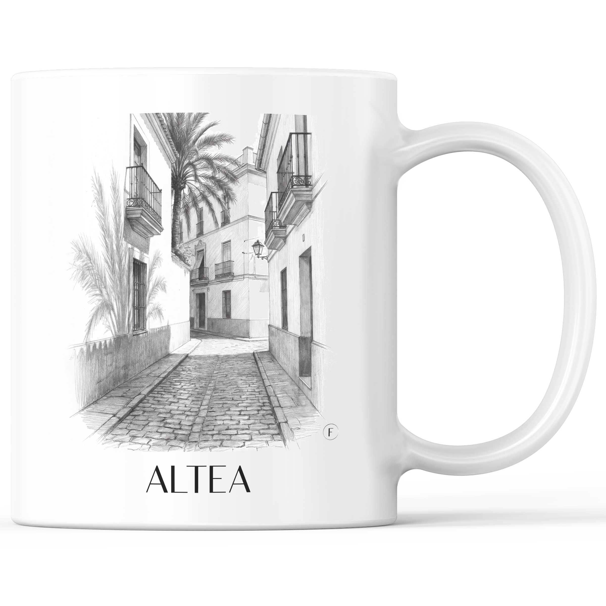 Altea Kaffeebecher - Spanien - Spanien Becher - Kaffeetasse im Zeichnung Stil