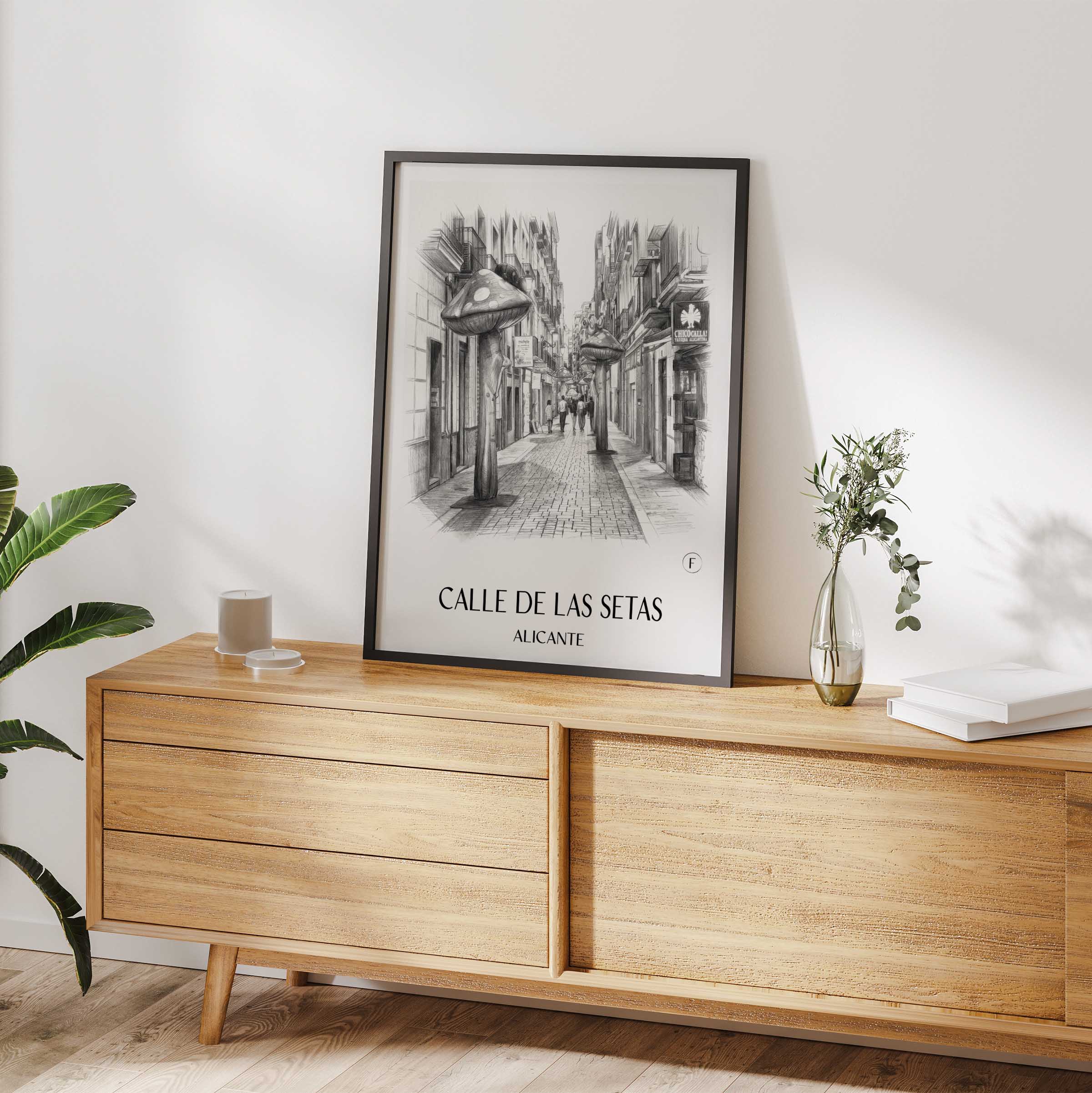 calle-de-las-setas-alicante-spanien-poster-bleistift-zeichnung-drawing