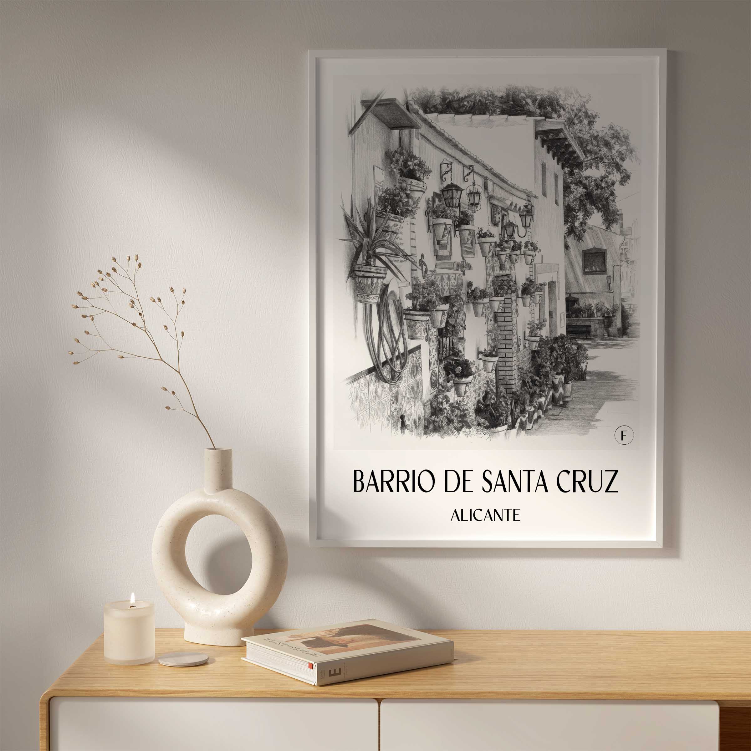 barrio-de-santa-cruz-alicante-spanien-poster-bleistift-zeichnung-drawing