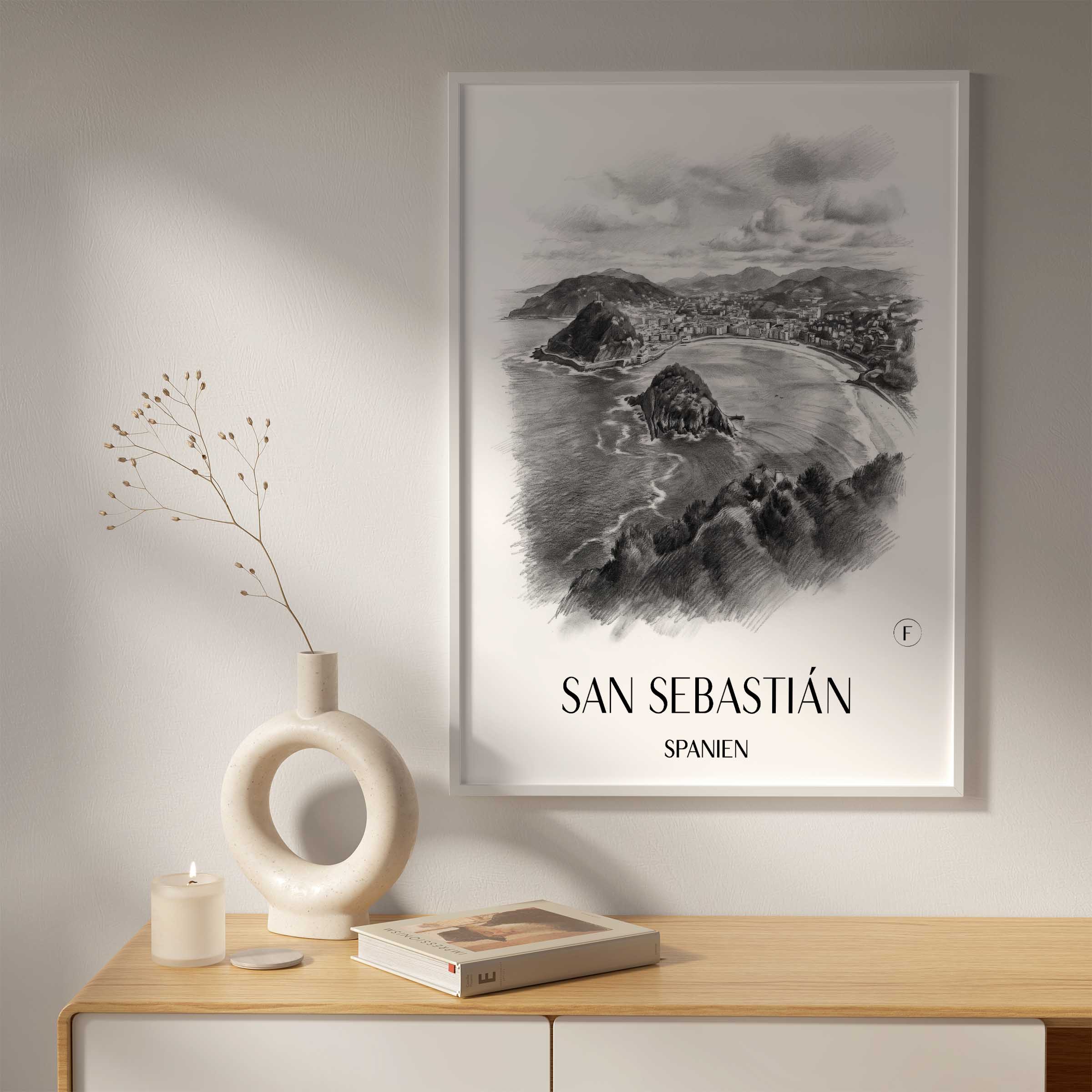 san-sebastián-spanien-spanien-poster-bleistift-zeichnung-drawing