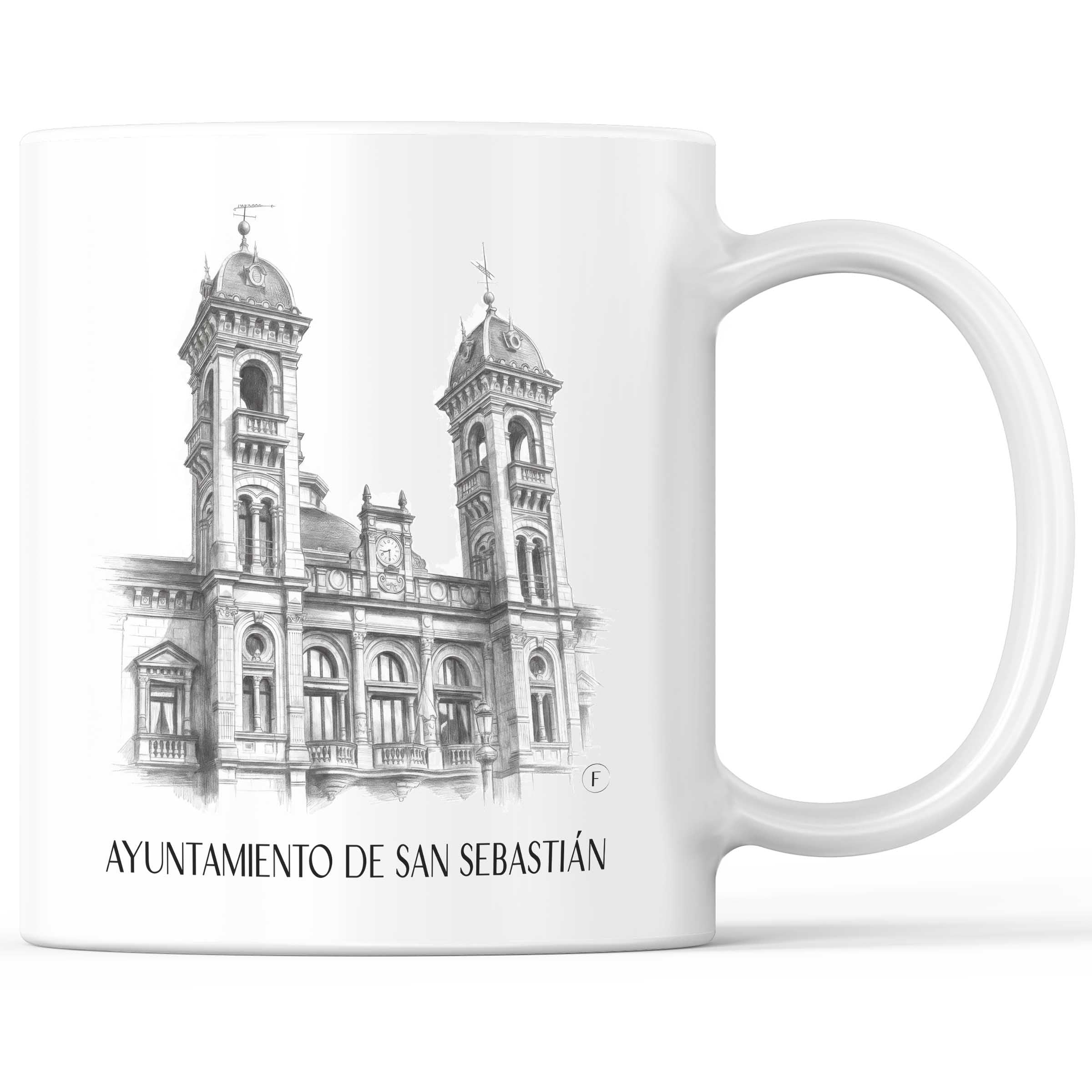 Ayuntamiento de San Sebastián Kaffeebecher - Spanien - Spanien Becher - Kaffeetasse im Zeichnung Stil