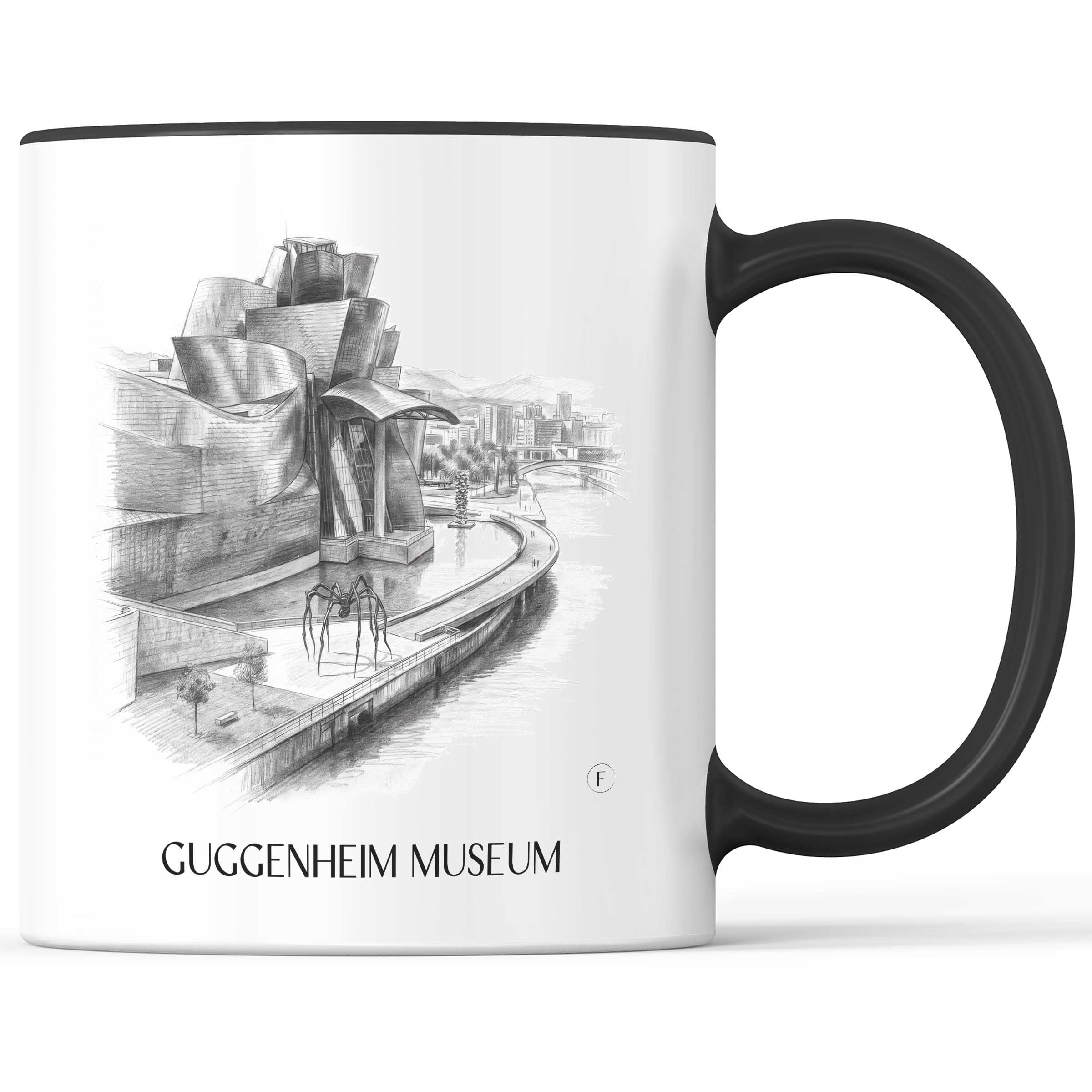 Guggenheim-Museum Kaffeebecher - Bilbao - Spanien Becher - Kaffeetasse im Zeichnung Stil