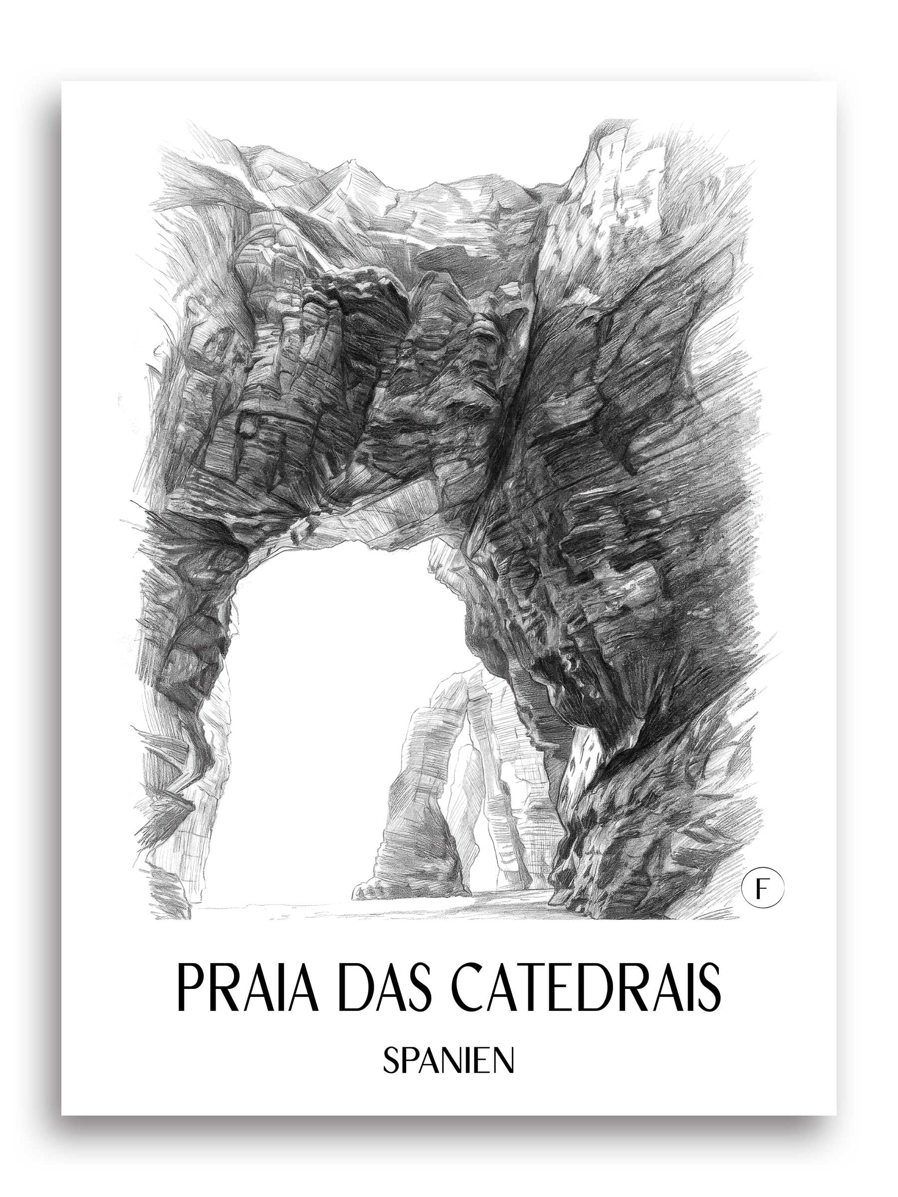 praia-das-catedrais-spanien-spanien-poster-bleistift-zeichnung-drawing