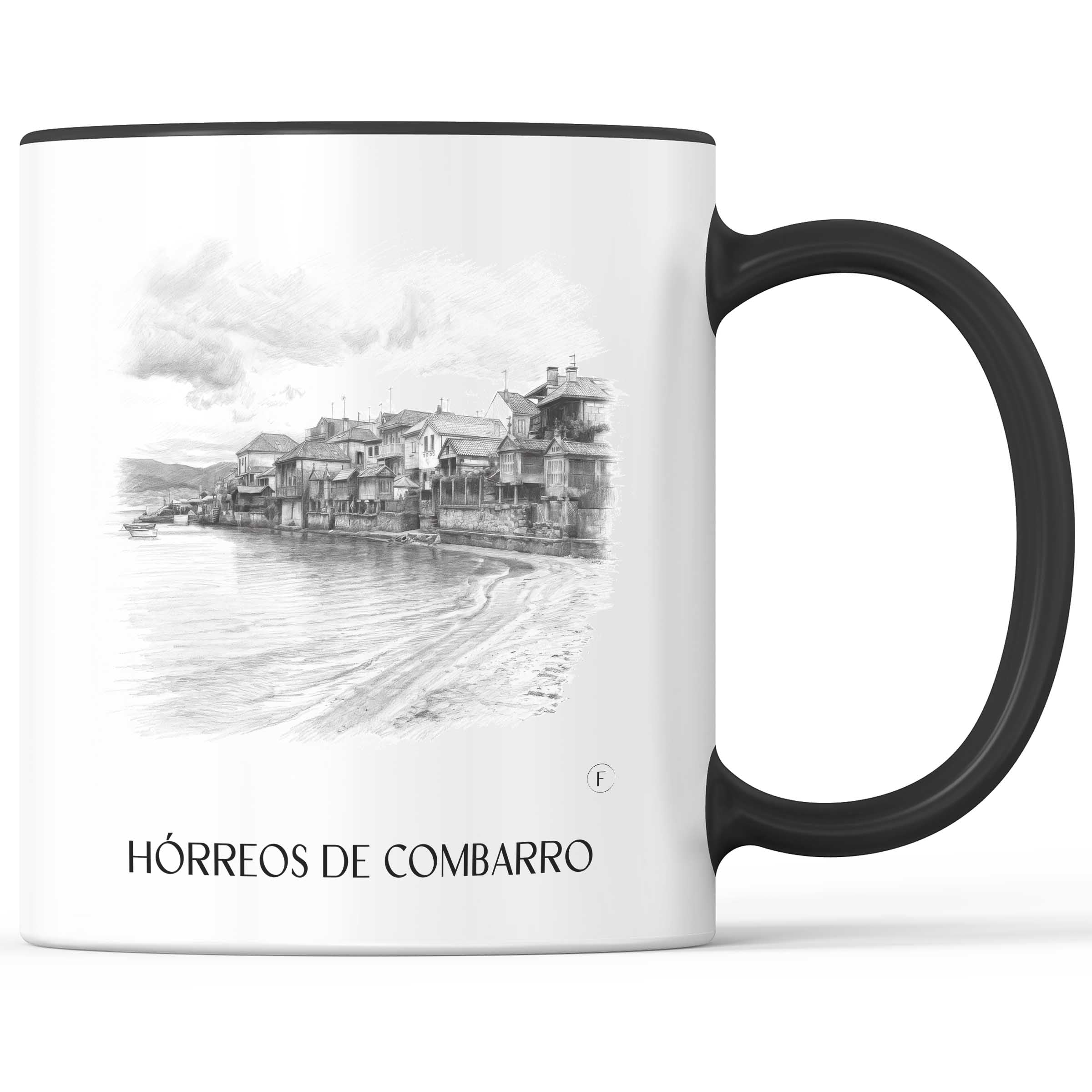Hórreos de Combarro Kaffeebecher - Spanien - Spanien Becher - Kaffeetasse im Zeichnung Stil