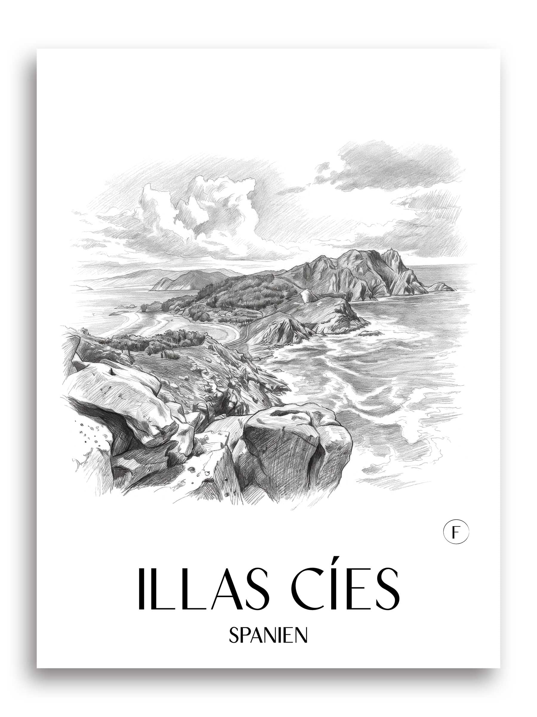 illas-cíes-spanien-spanien-poster-bleistift-zeichnung-drawing