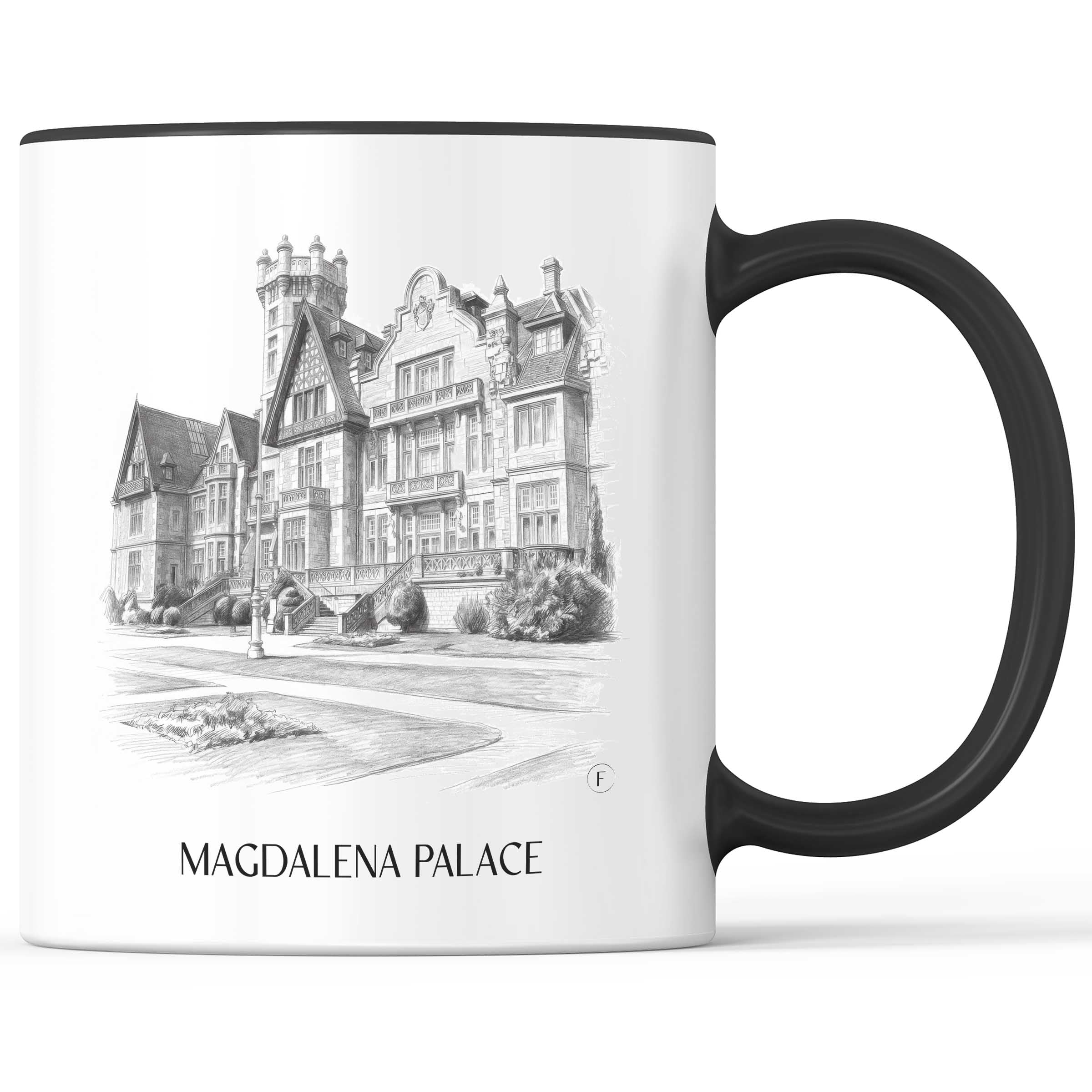 Palacio de la Magdalena Kaffeebecher - Santander - Spanien Becher - Kaffeetasse im Zeichnung Stil