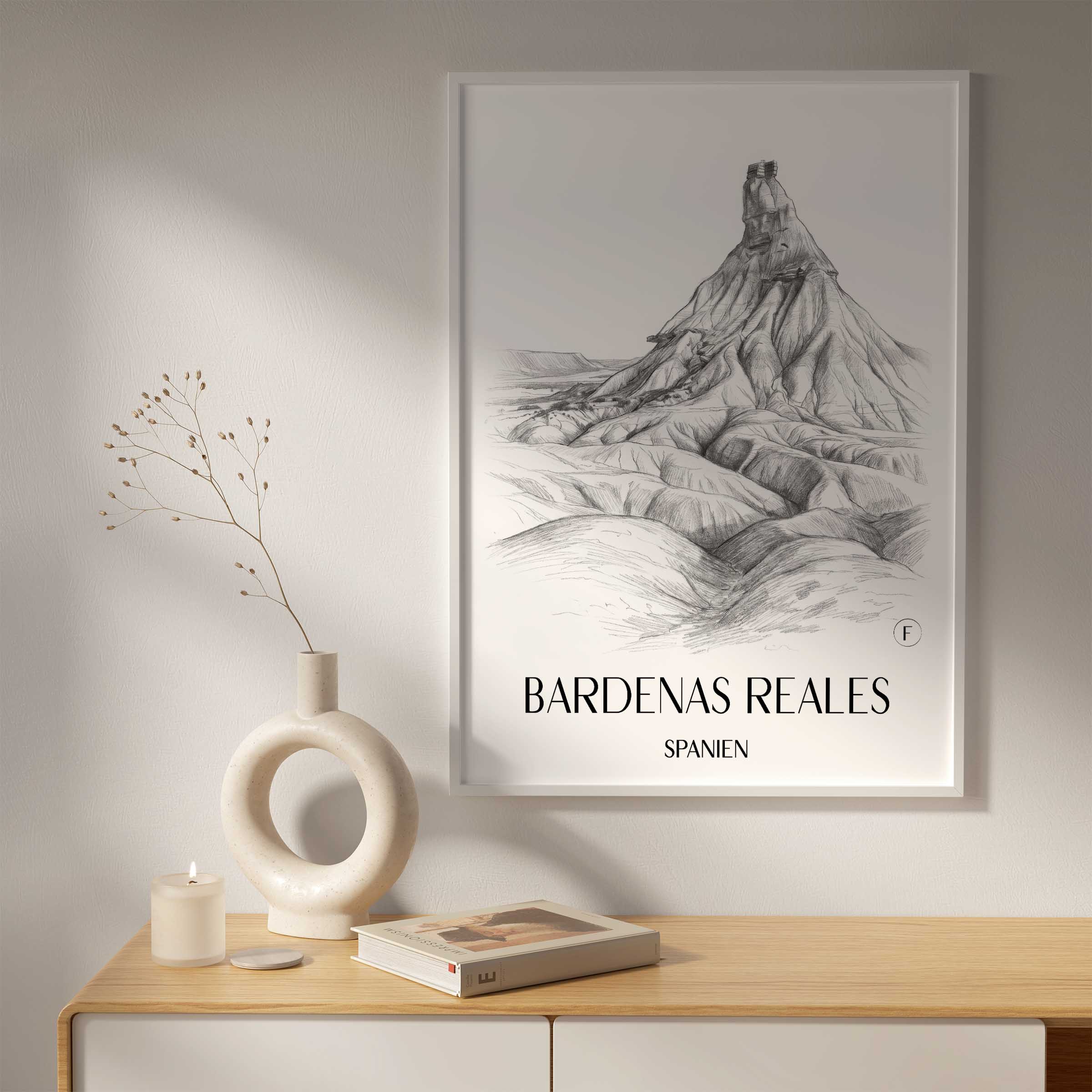 bardenas-reales-spanien-spanien-poster-bleistift-zeichnung-drawing