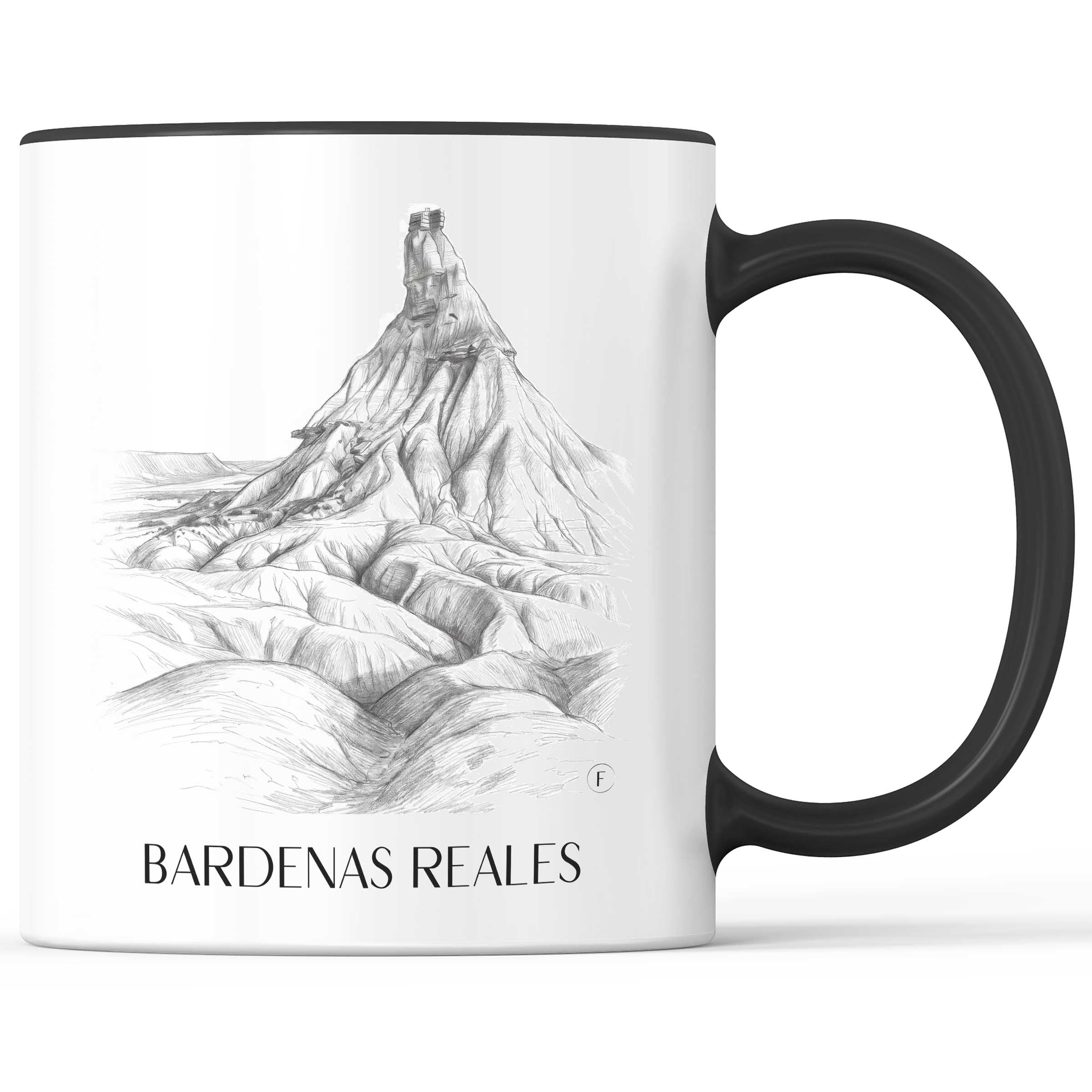 Bardenas Reales Kaffeebecher - Spanien - Spanien Becher - Kaffeetasse im Zeichnung Stil