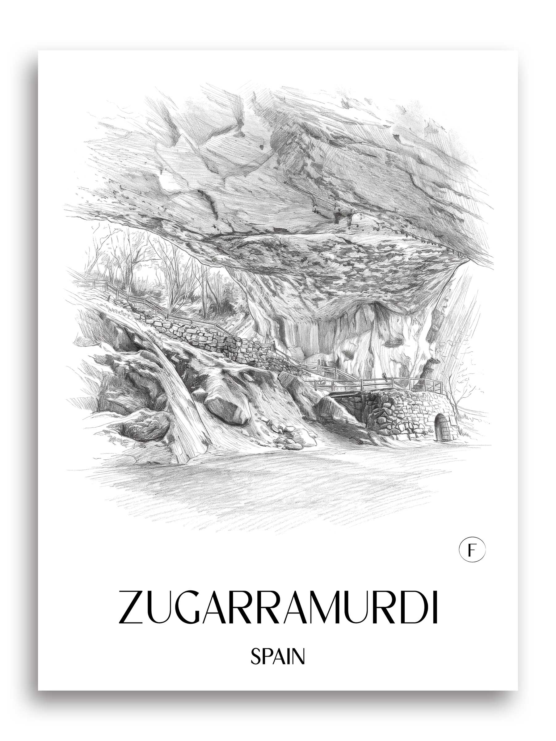 Zugarramurdi Poster - Spanien - Spanien Kunstdruck - Zeichnung von A4 bis A1