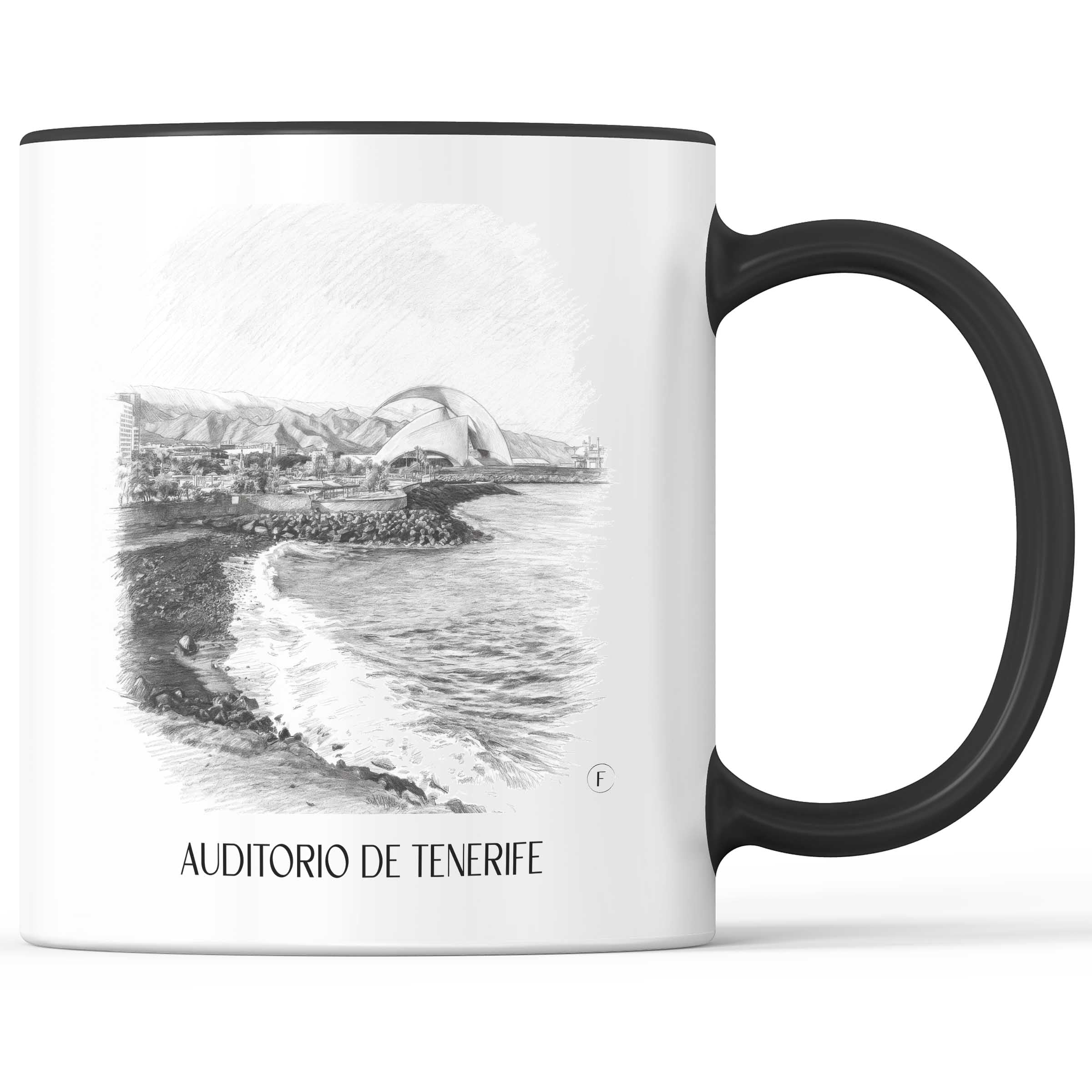 Auditorio de Tenerife Kaffeebecher - Spanien - Spanien Becher - Kaffeetasse im Zeichnung Stil