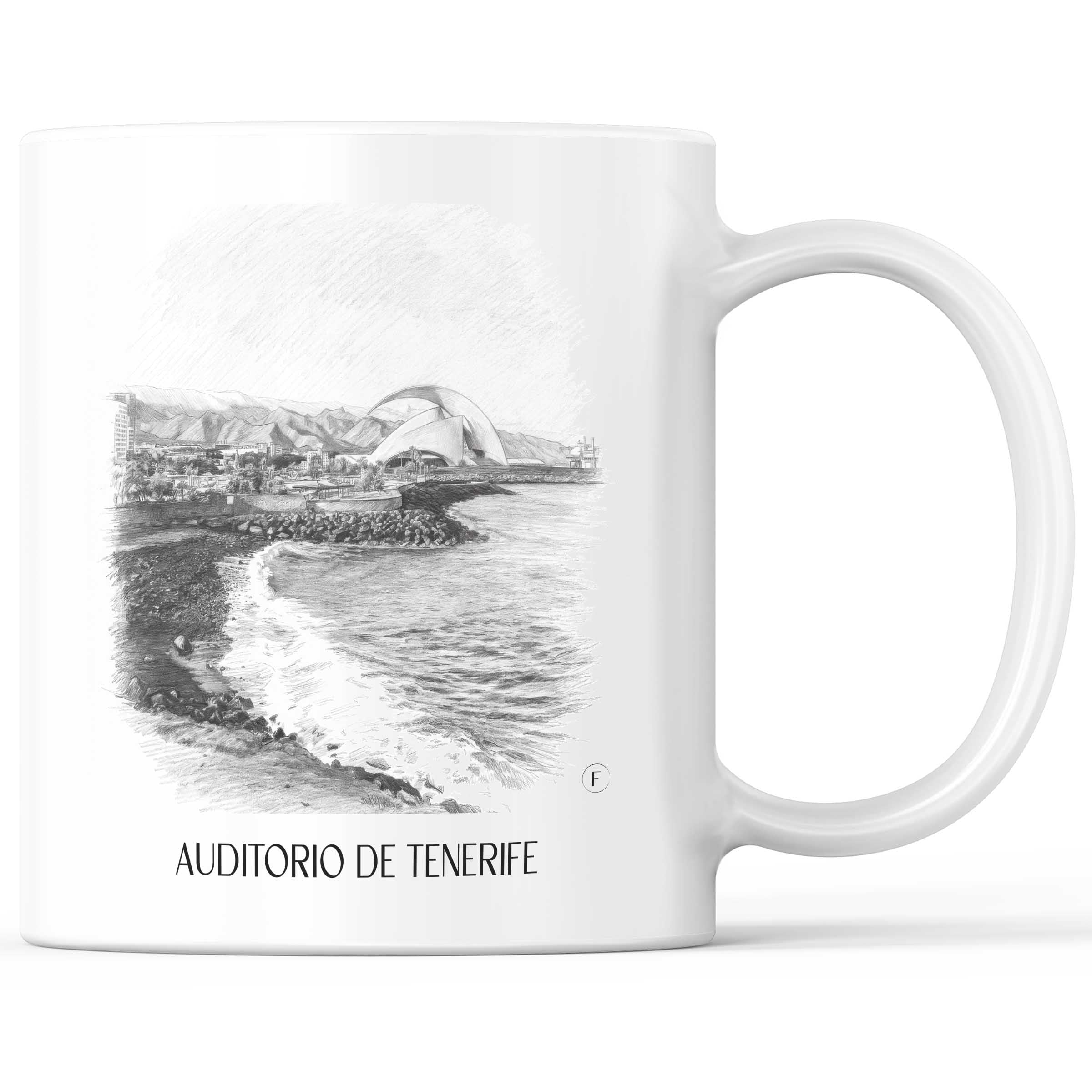 Auditorio de Tenerife Kaffeebecher - Spanien - Spanien Becher - Kaffeetasse im Zeichnung Stil