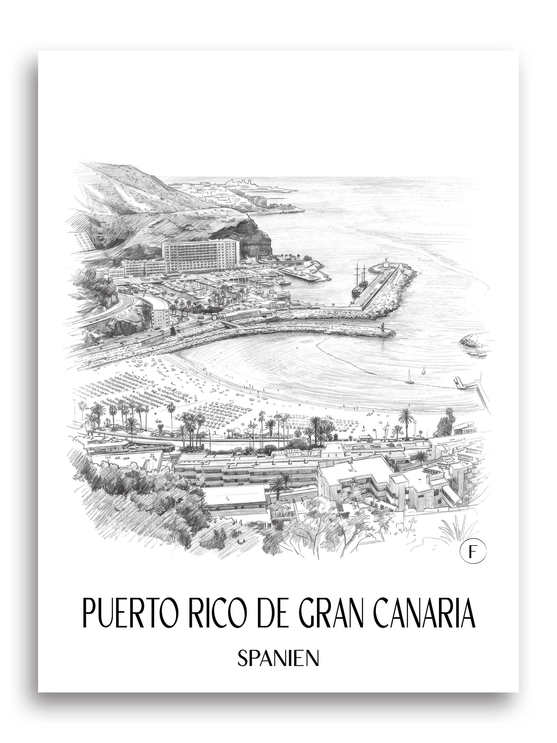 puerto-rico-gran-canaria-spanien-poster-bleistift-zeichnung-drawing
