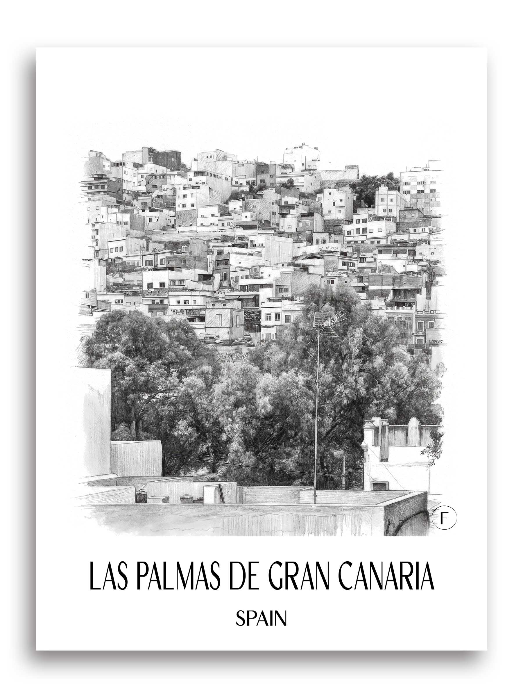 Las Palmas Poster - Gran Canaria - Spanien Kunstdruck - Zeichnung von A4 bis A1