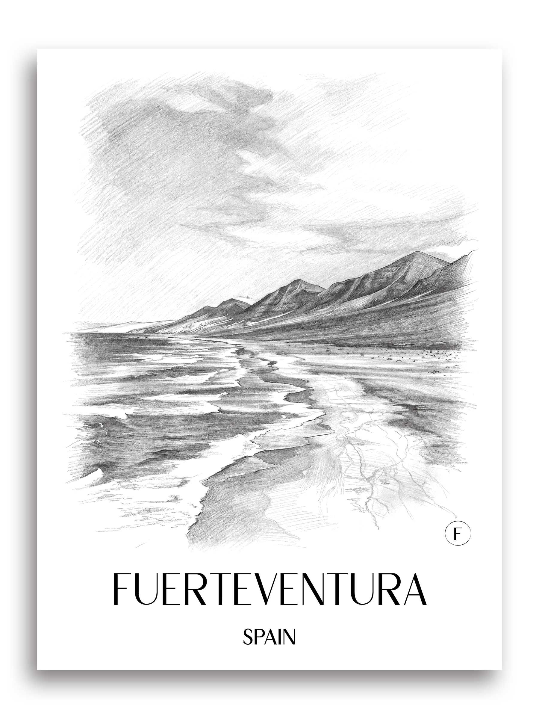 Fuerteventura Poster - Spanien - Spanien Kunstdruck - Zeichnung von A4 bis A1
