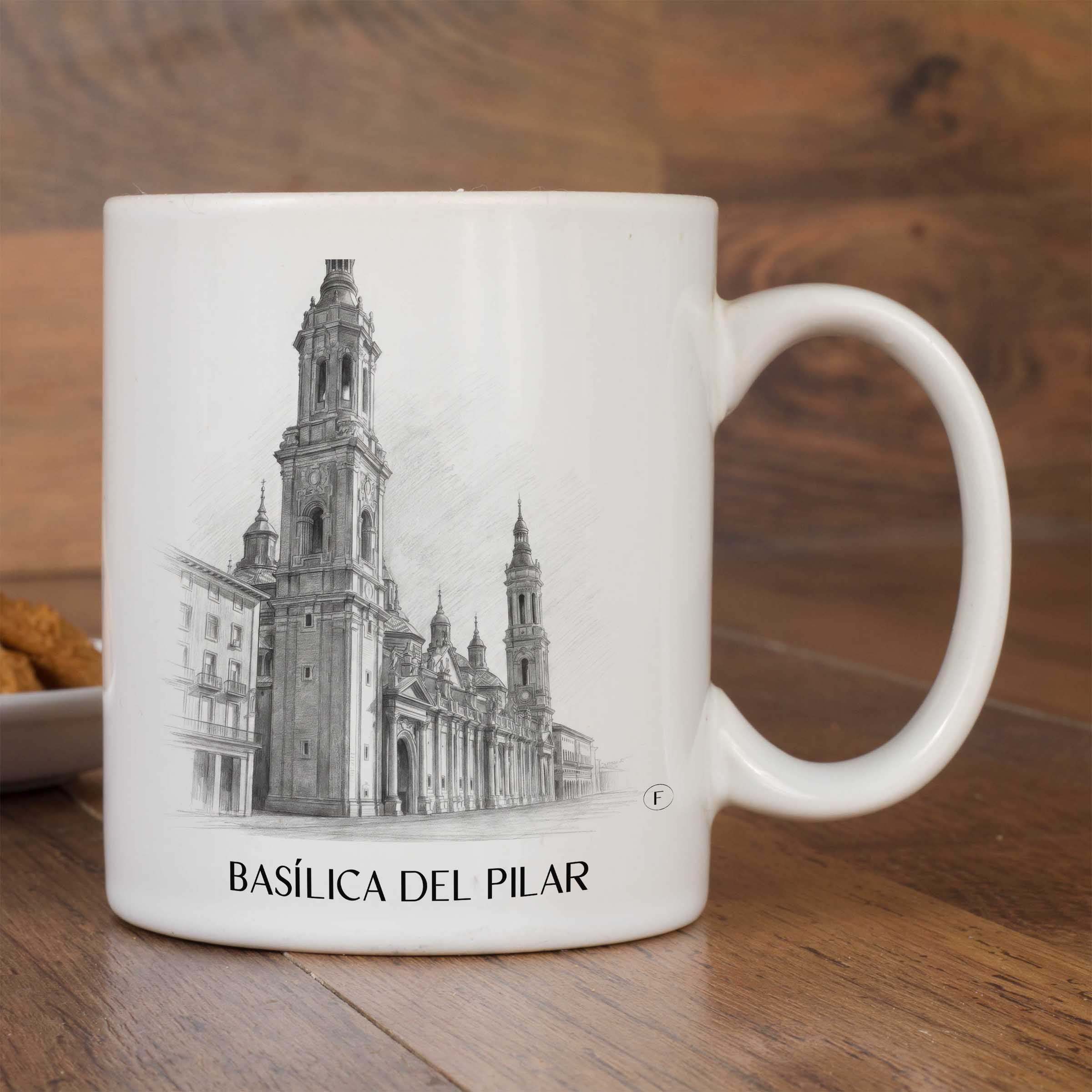 basílica-del-pilar-zaragoza-spanien-kaffeebecher-bleistift-zeichnung-drawing