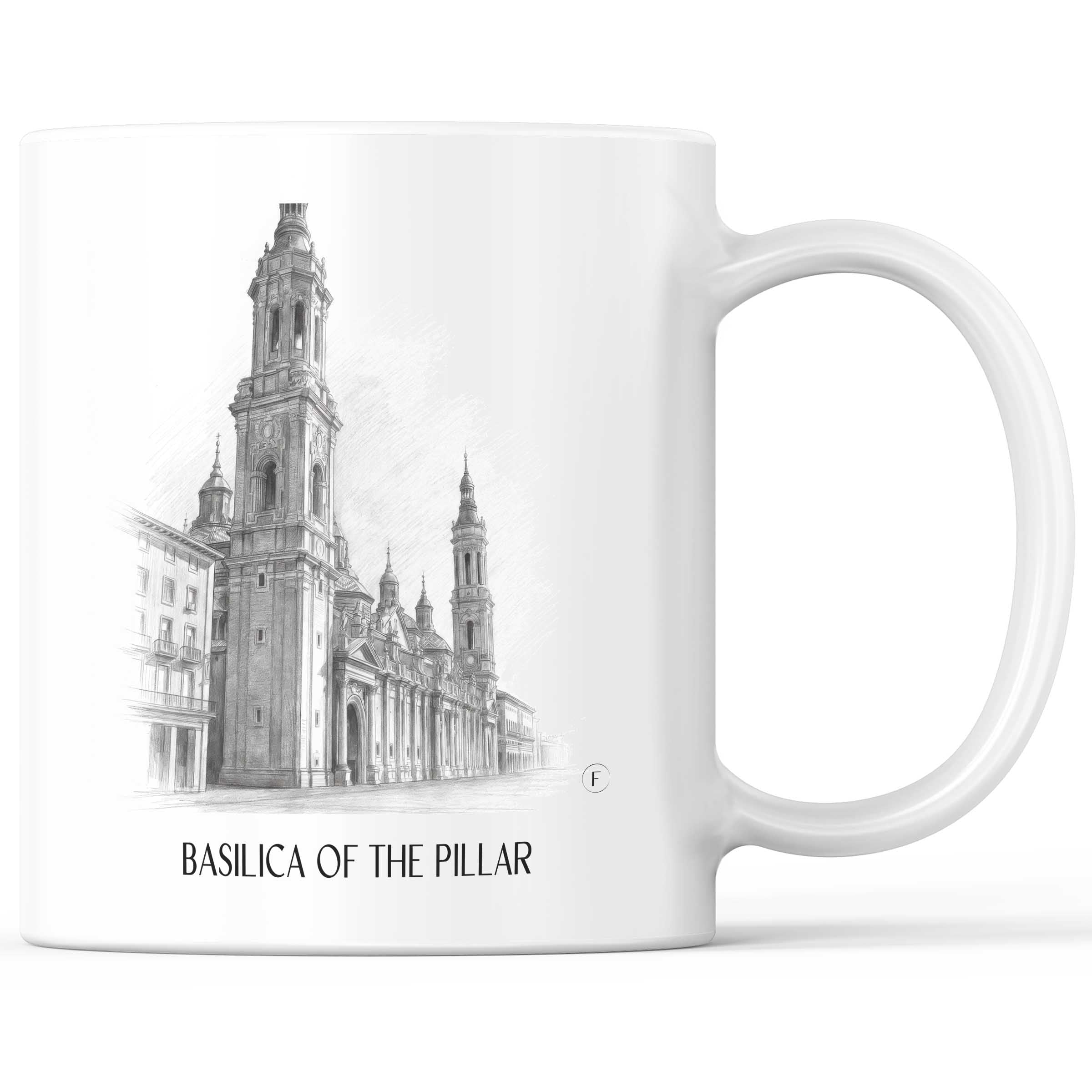 Basílica del Pilar Kaffeebecher - Zaragoza - Spanien Becher - Kaffeetasse im Zeichnung Stil