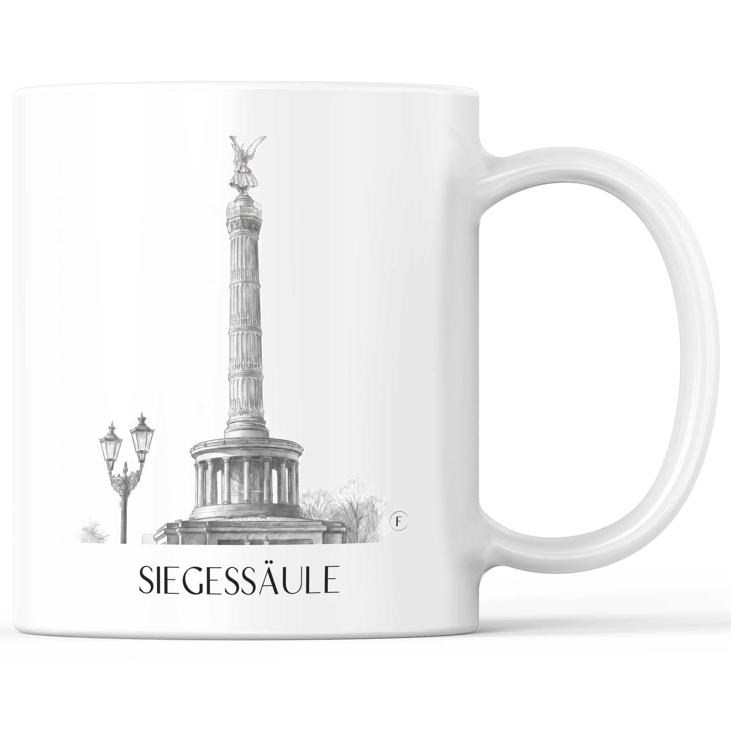 Siegessäule Kaffeebecher - Berlin - Deutschland Becher - Kaffeetasse im Zeichnung Stil