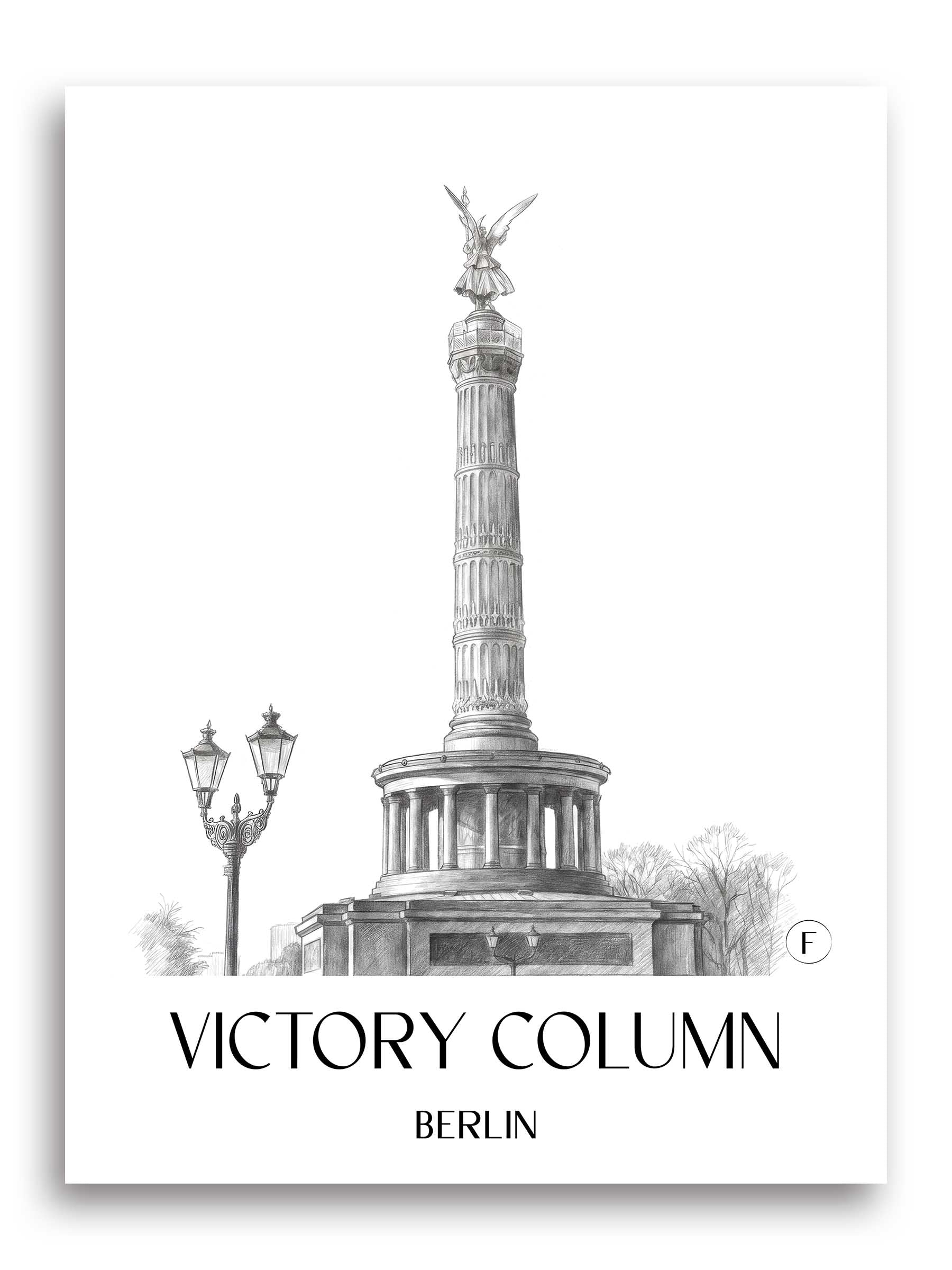 Siegessäule Poster - Berlin - Deutschland Kunstdruck - Zeichnung von A4 bis A1