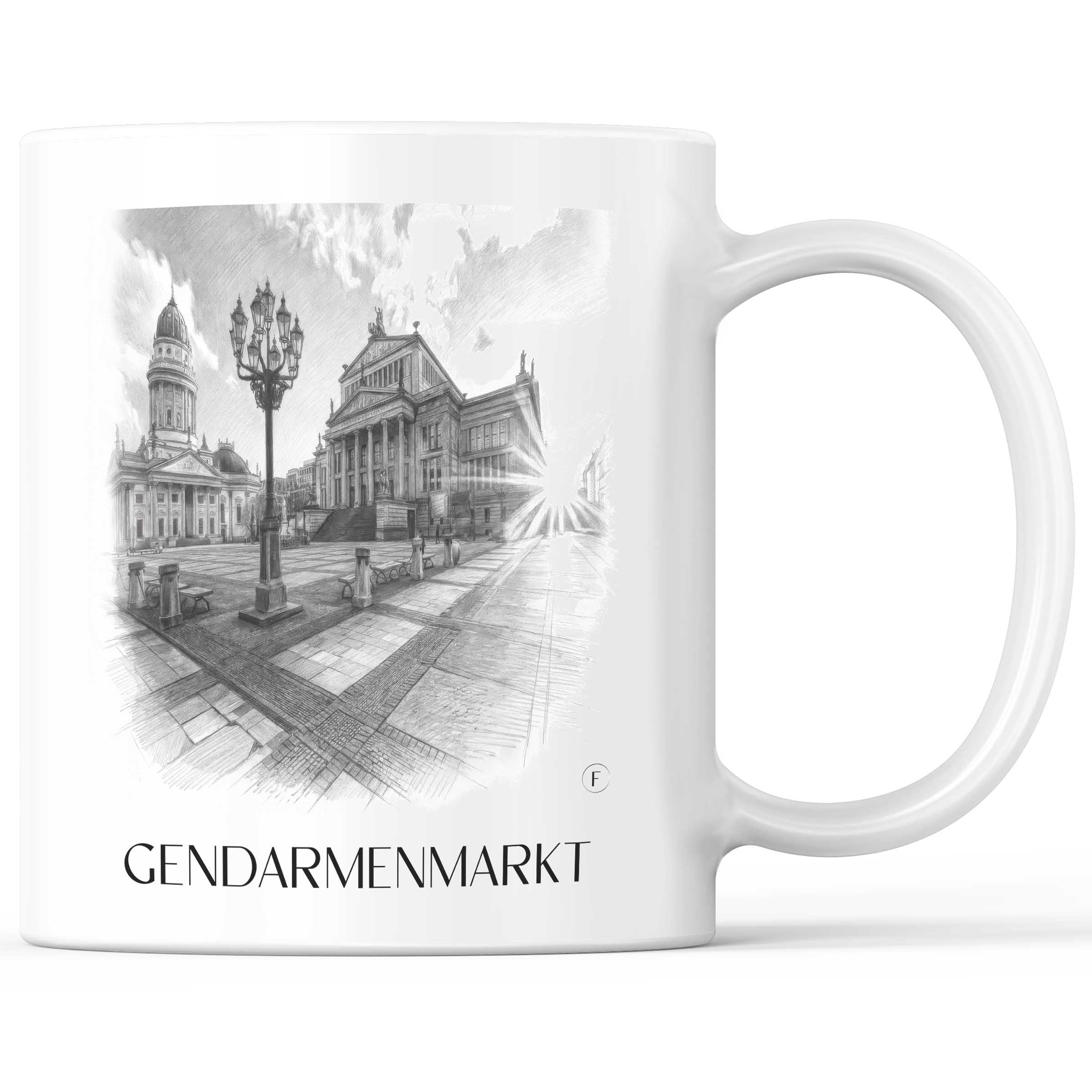 Gendarmenmarkt Kaffeebecher - Berlin - Deutschland Becher - Kaffeetasse im Zeichnung Stil