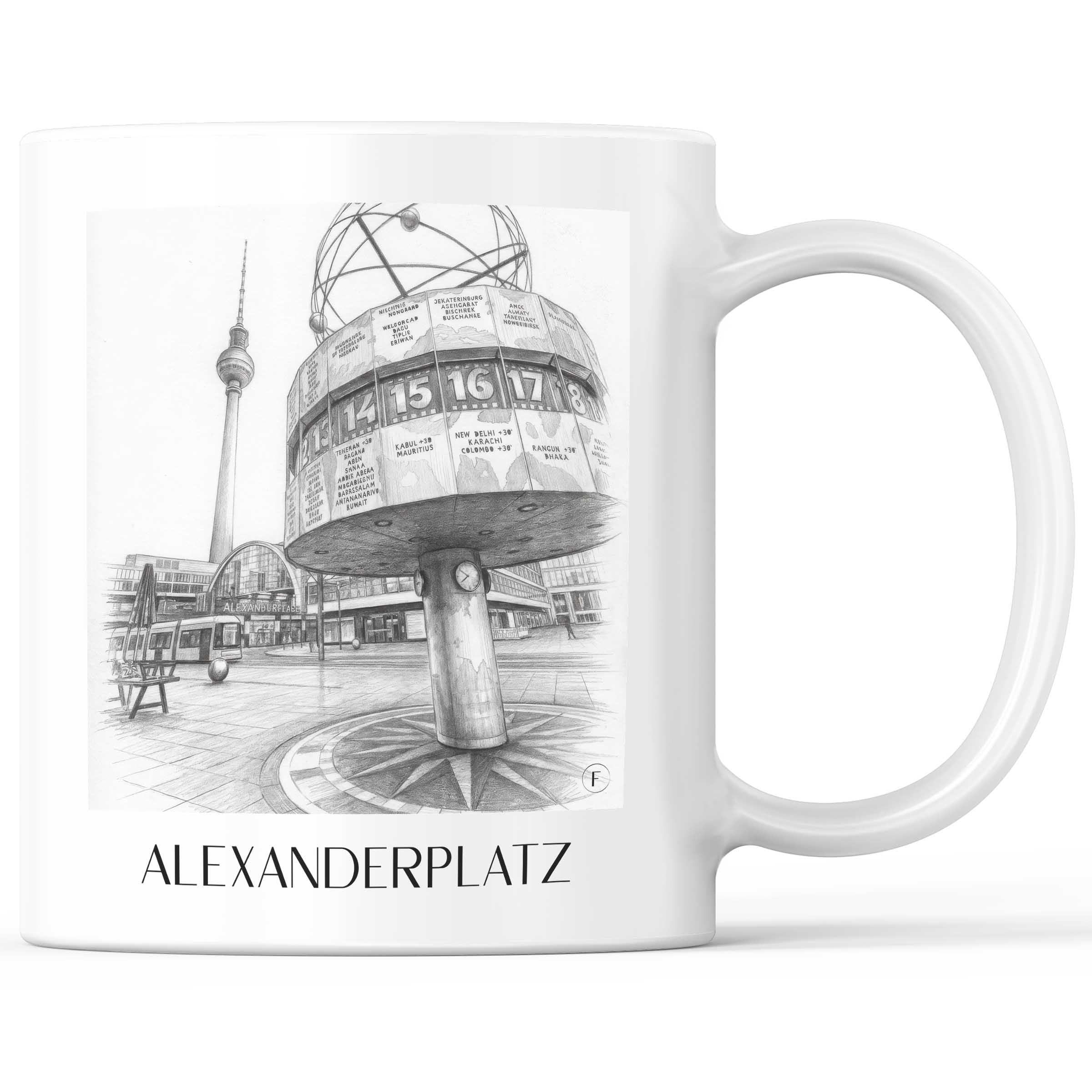 Alexanderplatz Kaffeebecher - Berlin - Deutschland Becher - Kaffeetasse im Zeichnung Stil