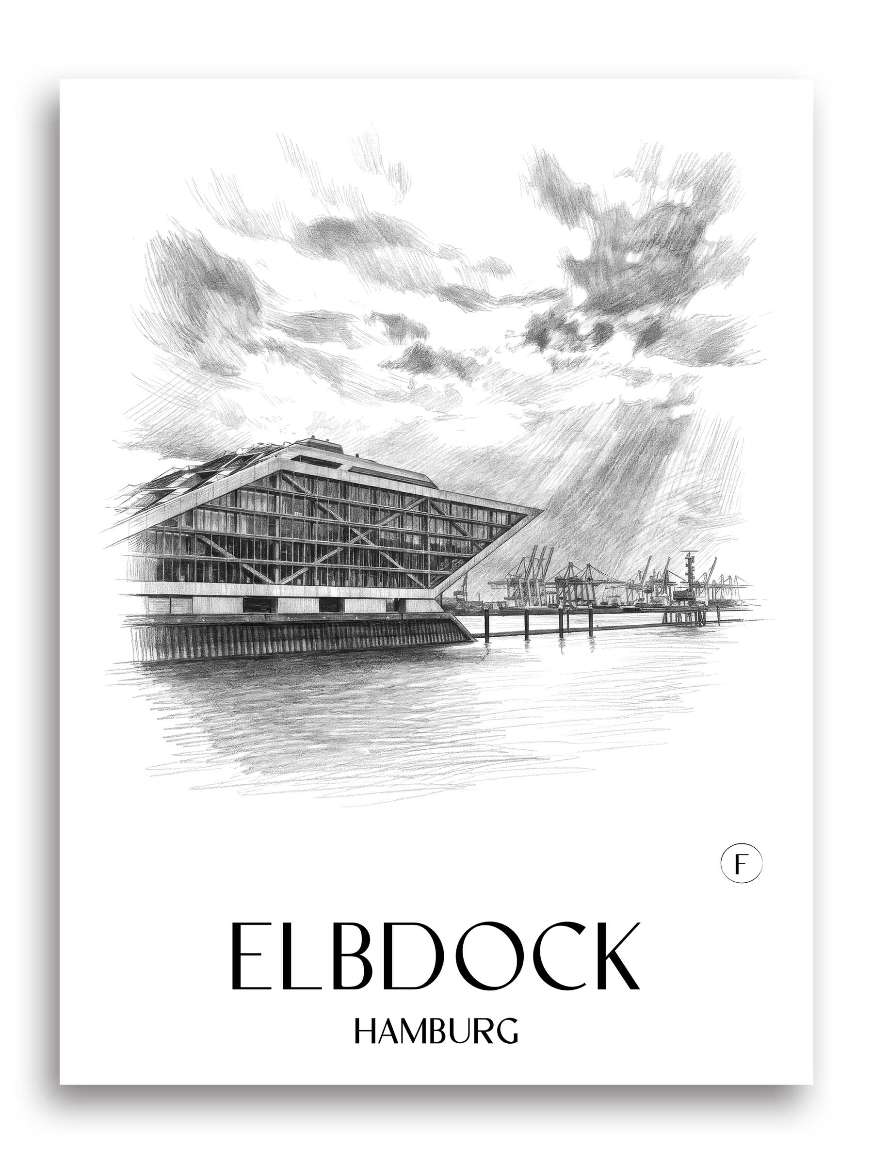 elbdock-hamburg-deutschland-poster-bleistift-zeichnung-drawing