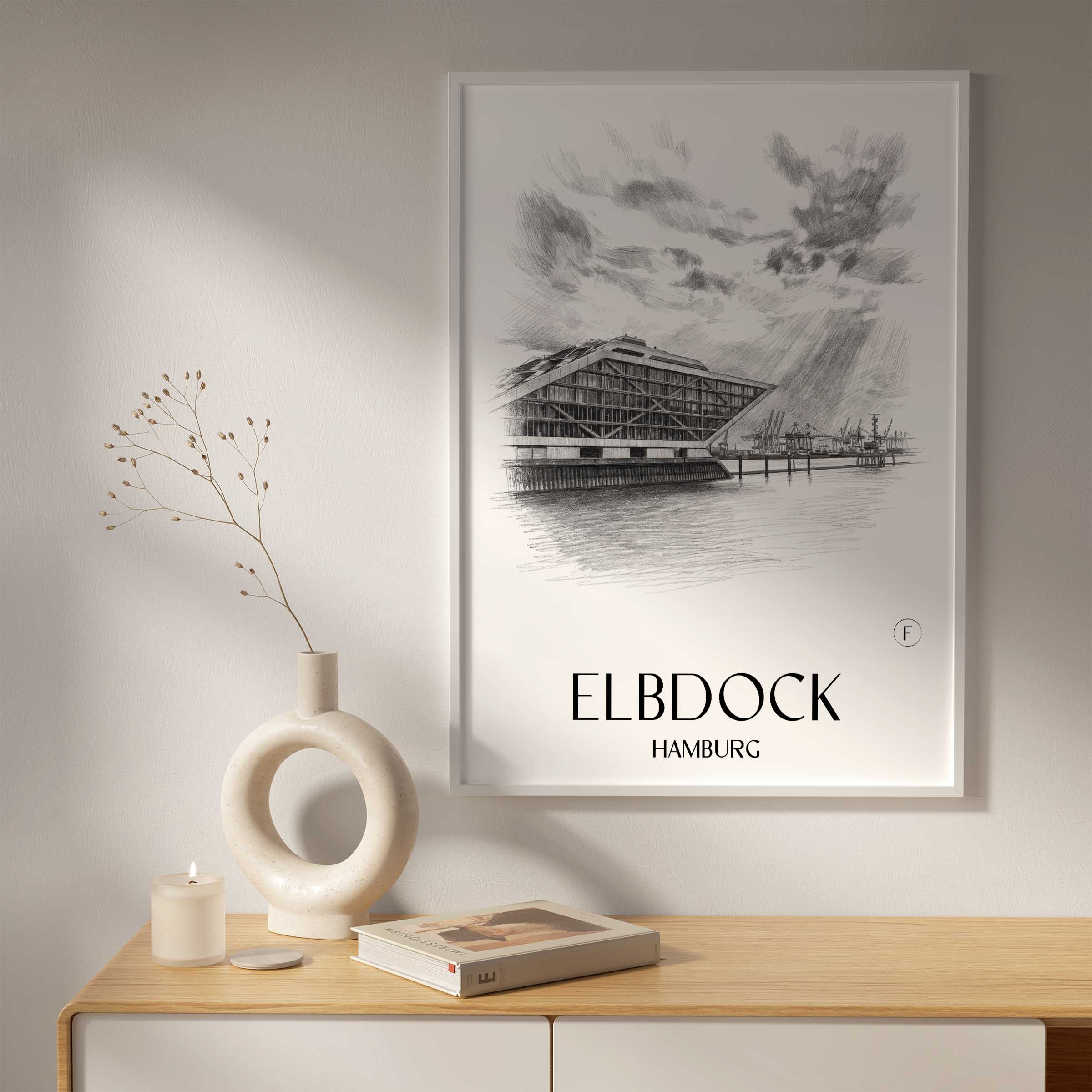 elbdock-hamburg-deutschland-poster-bleistift-zeichnung-drawing